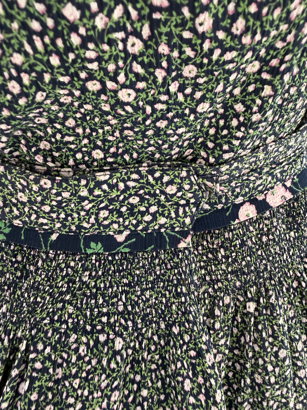 Set vintage luxury Bogner din bumbac plin texturat cu print floral delicat powder pink
