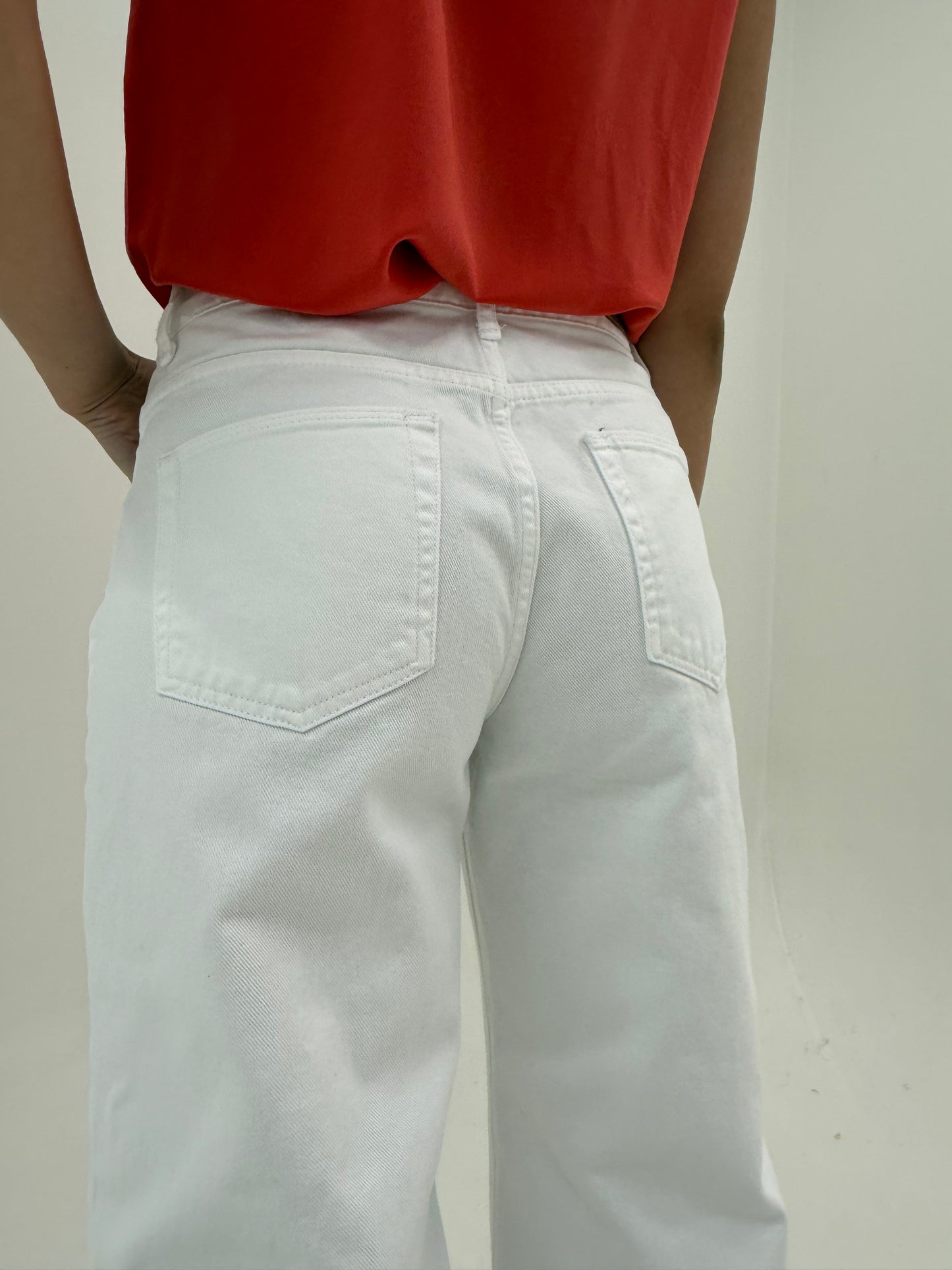 Culottes jeasn premium de vară din bumbac cu talie înaltă