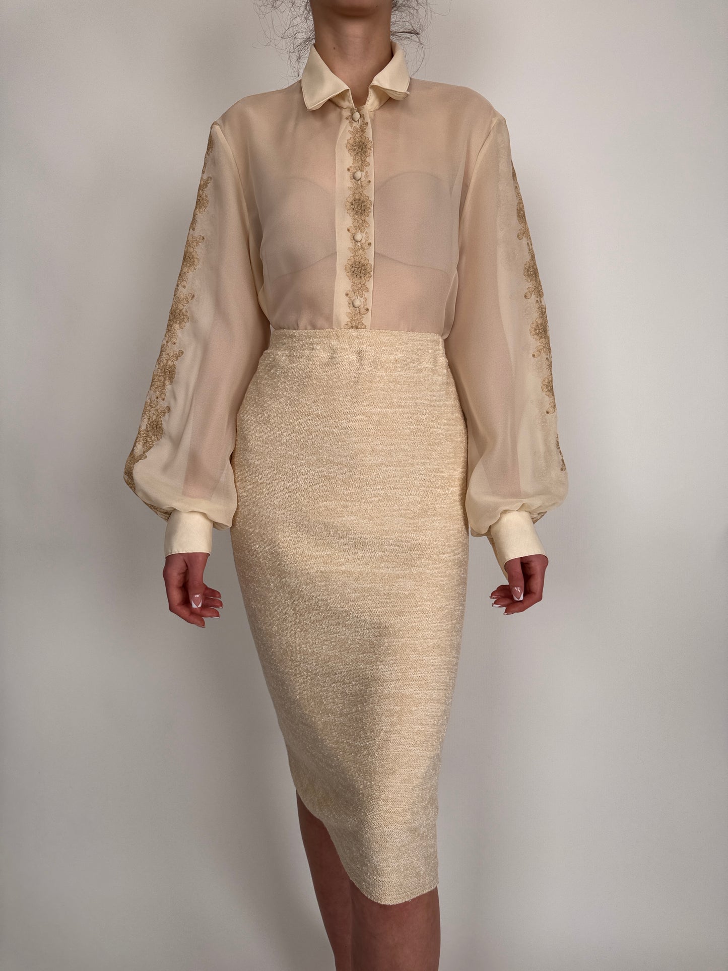 Set vintage butter nude din jerse