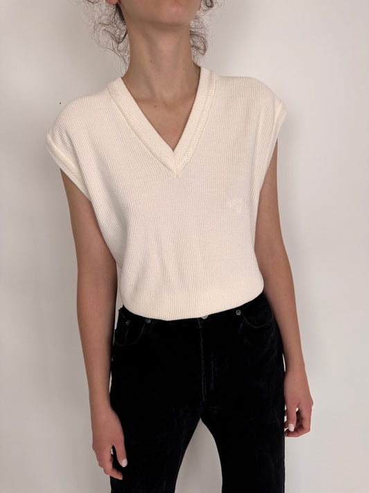 Top / vesta vintage din bumbac de gramaj mare