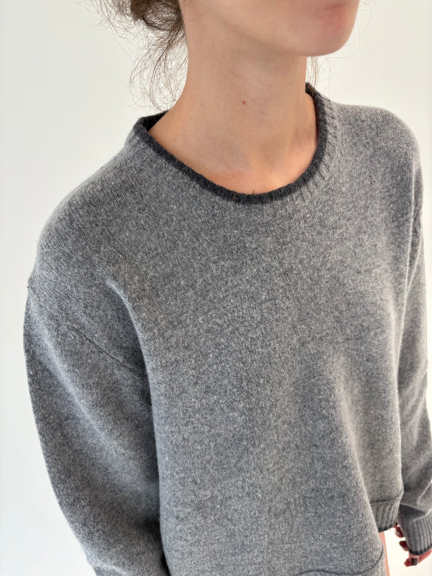 Pulover gros din lana extrafina multiply tall cropped