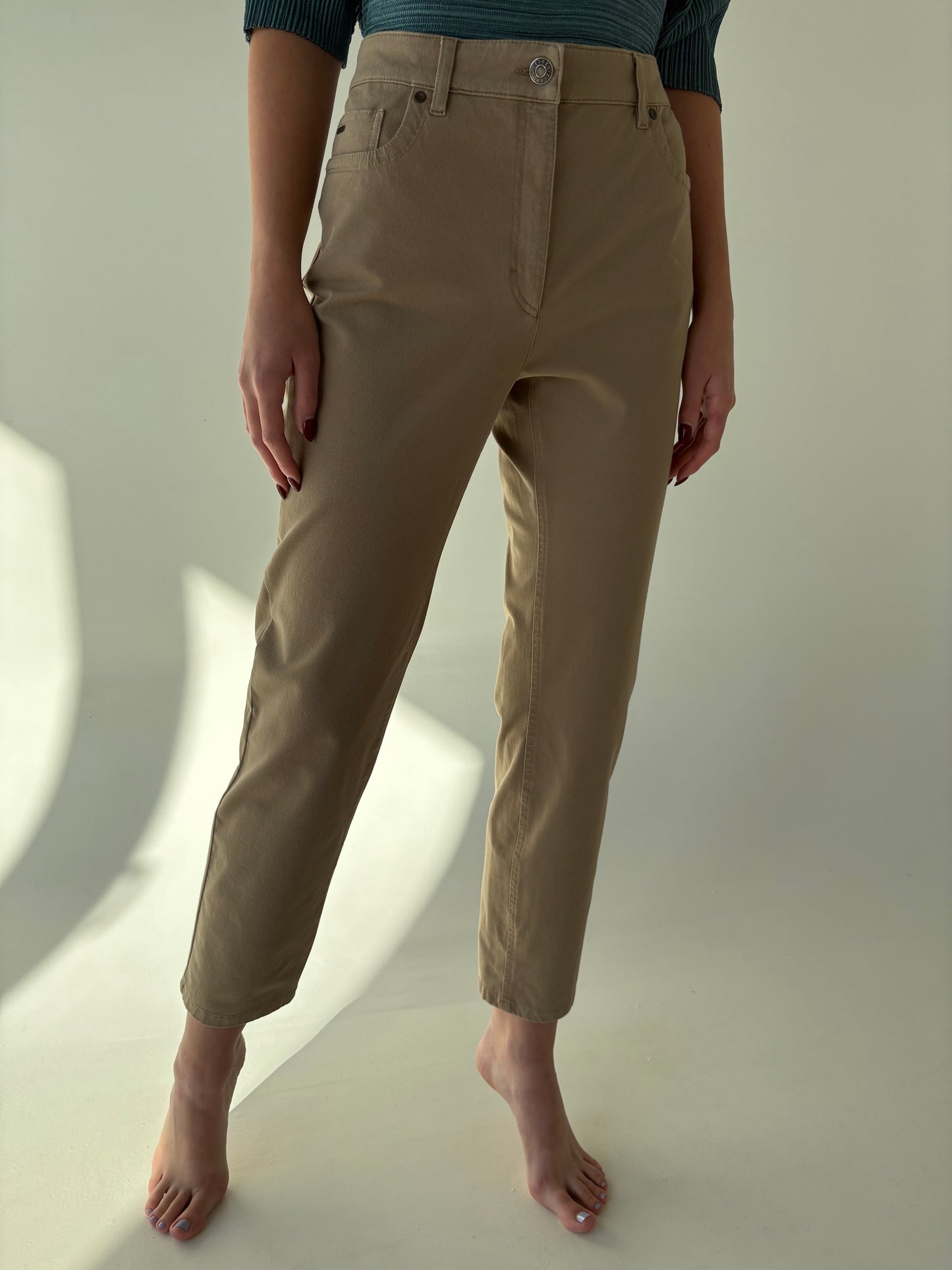 Jeans camel ultra confort modelator cu talie mai generoasă