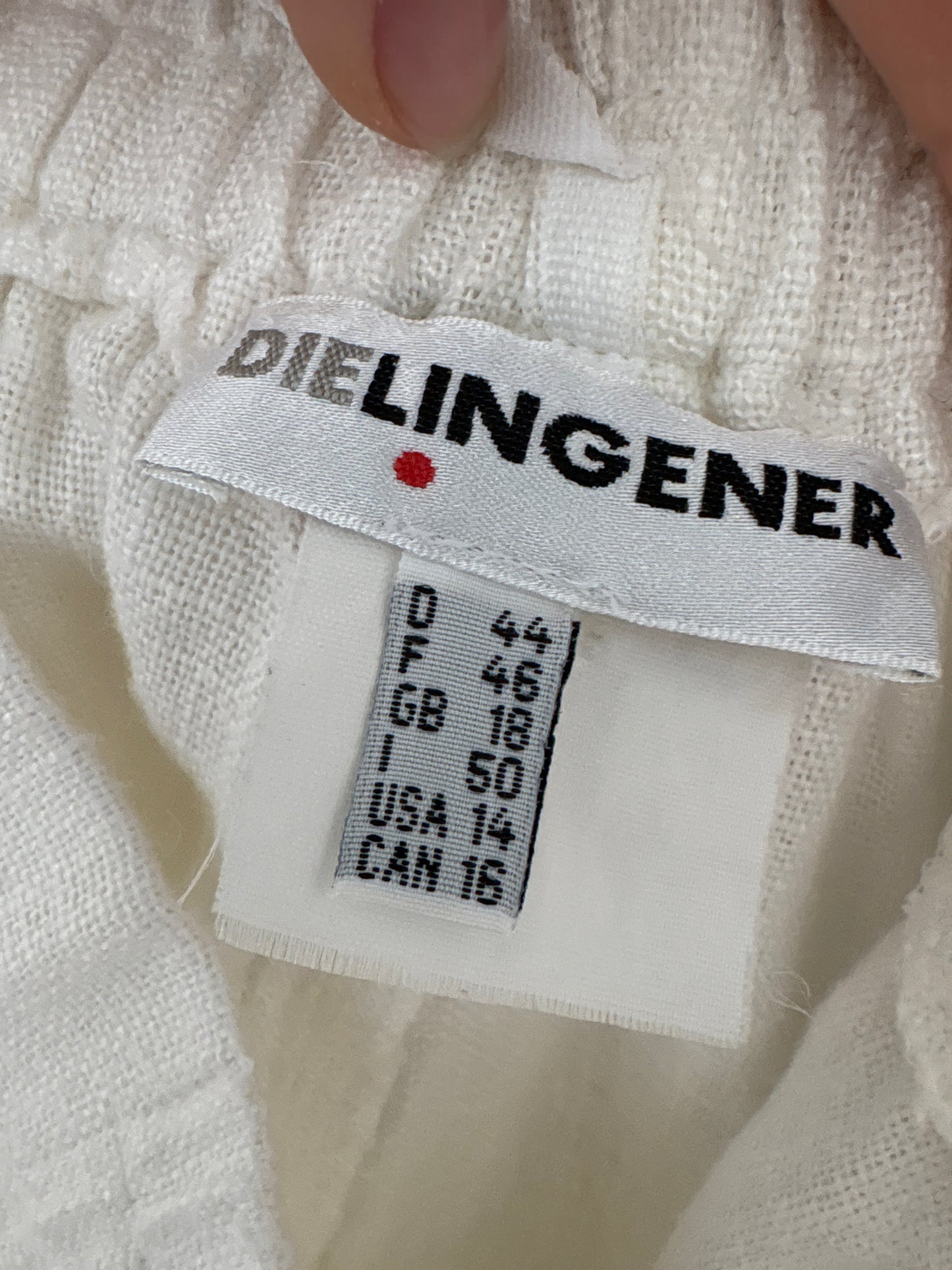 Pantaloni din pânză grea de in în croi clasic cu talie înaltă marcată elastică