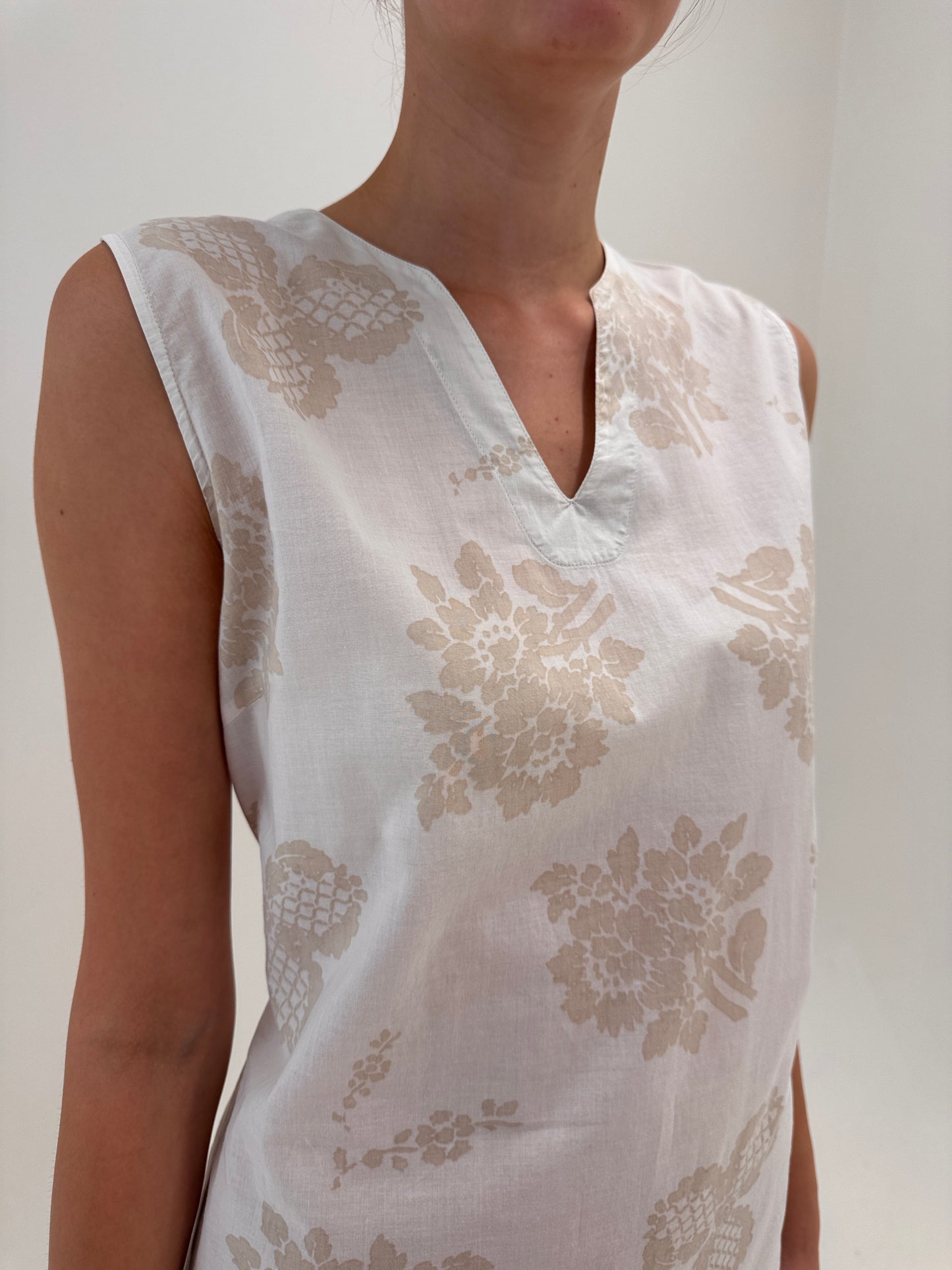 Rochie maxi de brand luxury Colmar din panzica fină de bumbac cu print camel