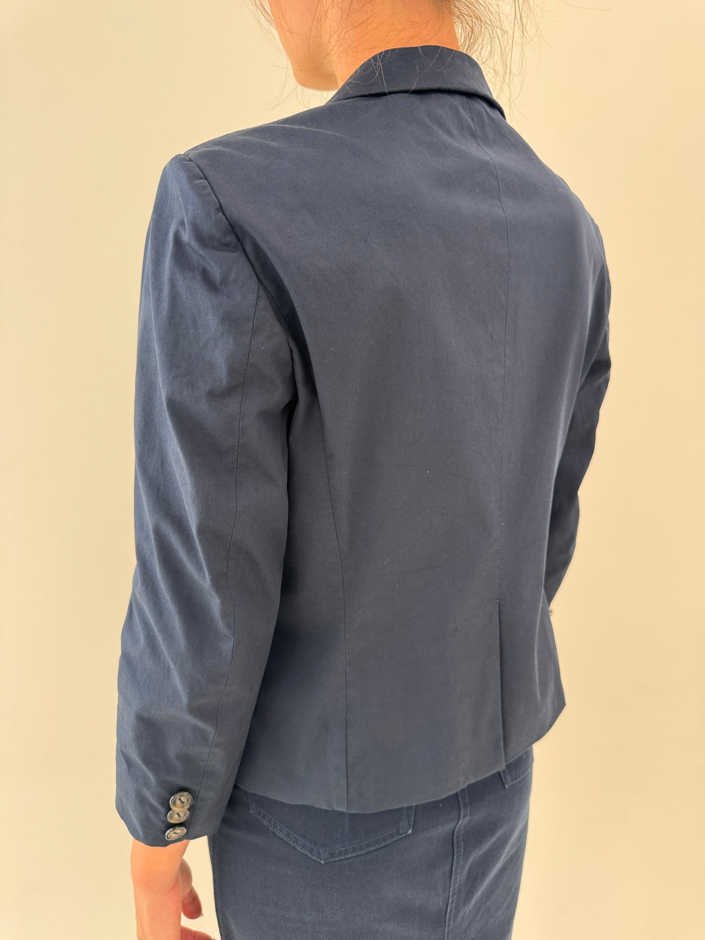 Sacou Max Mara Navy blue din gabardină de bumbac