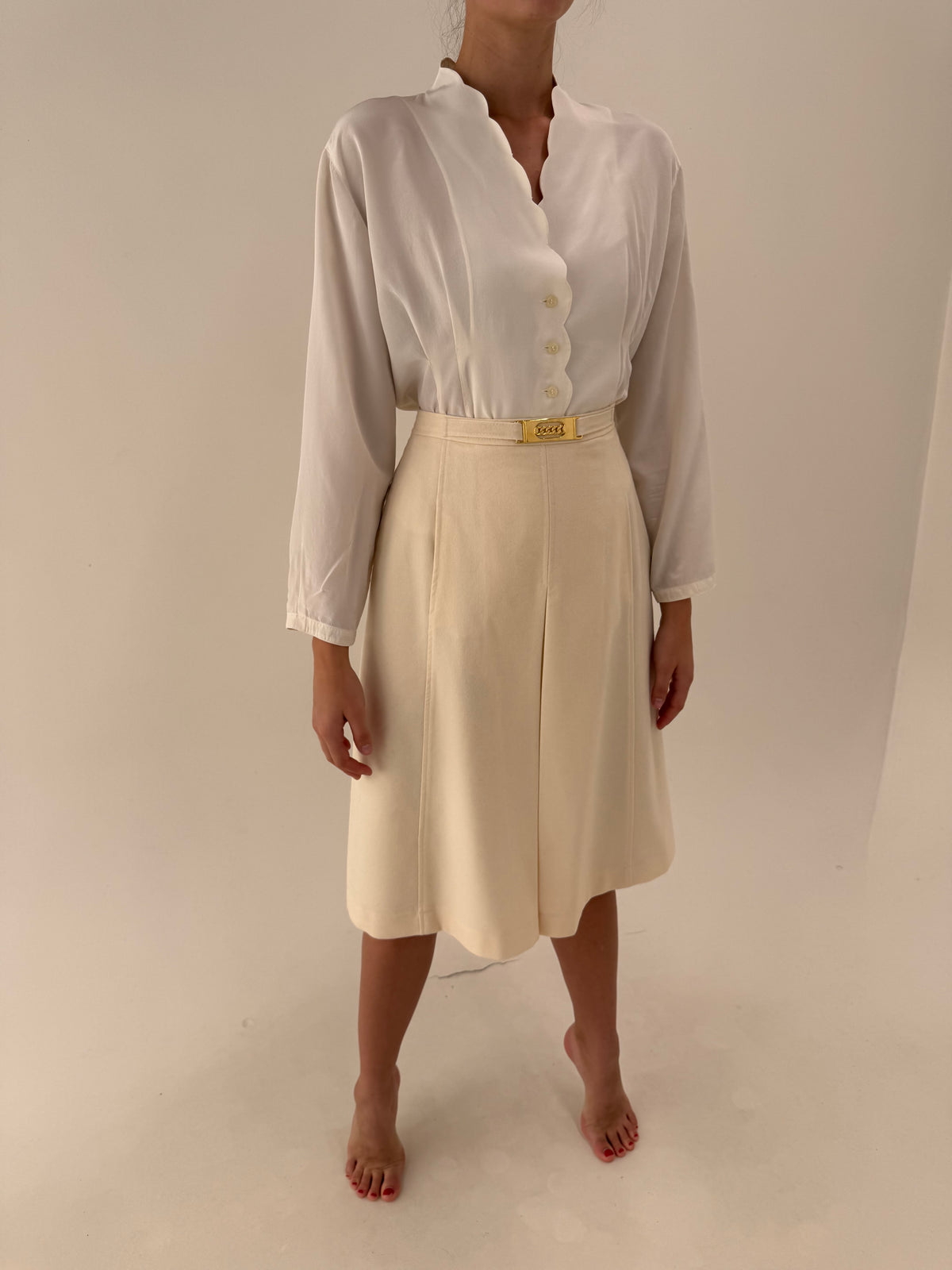Deux piece vintage excepțional în stil Chloe vintage din lana extrafina