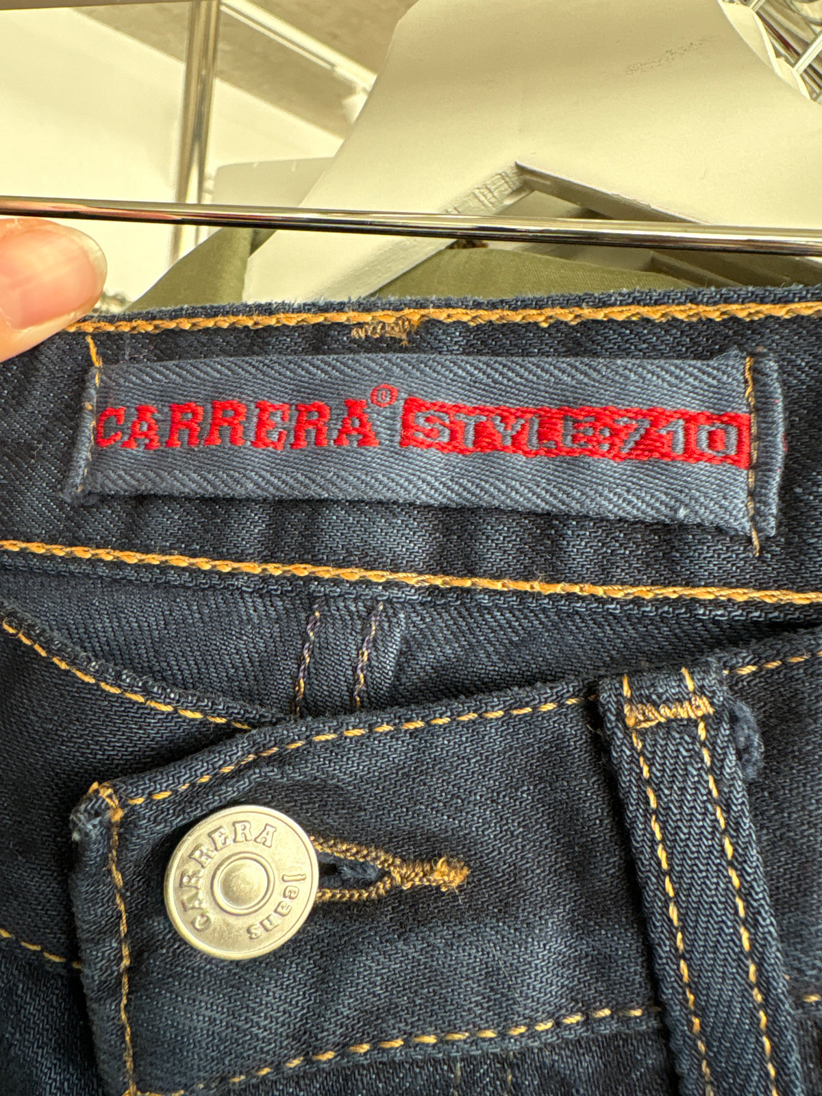 Jeans italienești premium tall bootcut indigo wash din bumbac gros