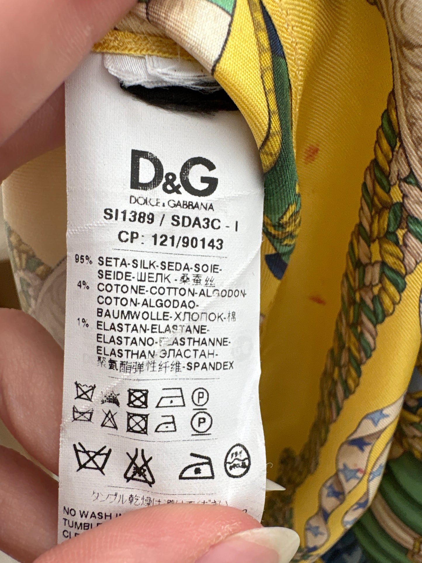 Fustă Dolce&Gabbana din twill de mătase naturală cu talie ultra înaltă