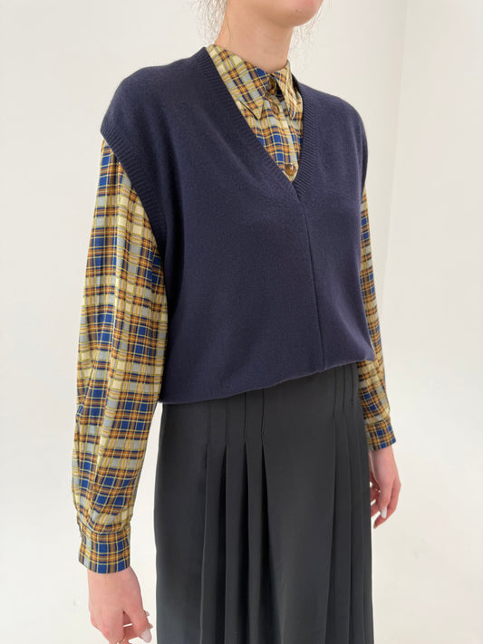 Vestă / top din cașmir excepțional cu fir lung