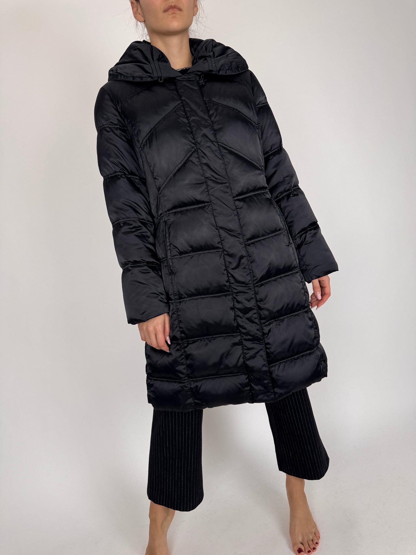 Puffer luxury italian Krizia negru stilizabil si business