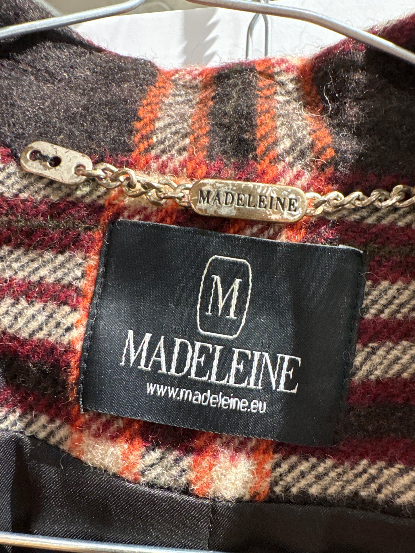 Sacou de brand luxury Madeleine din Tartan plin de lana extrafina