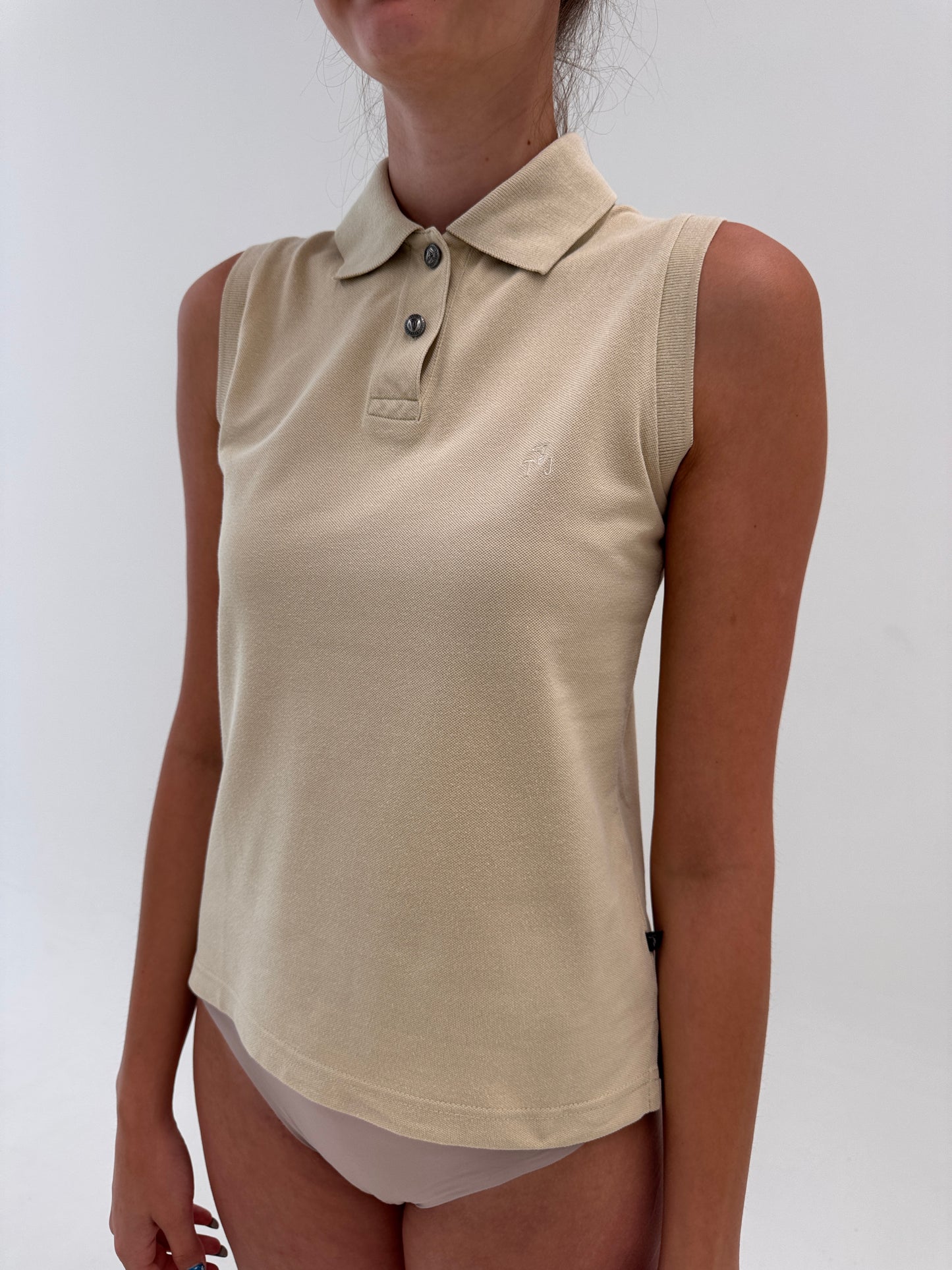 Top luxury polo Trussardi camel din bumbac pique