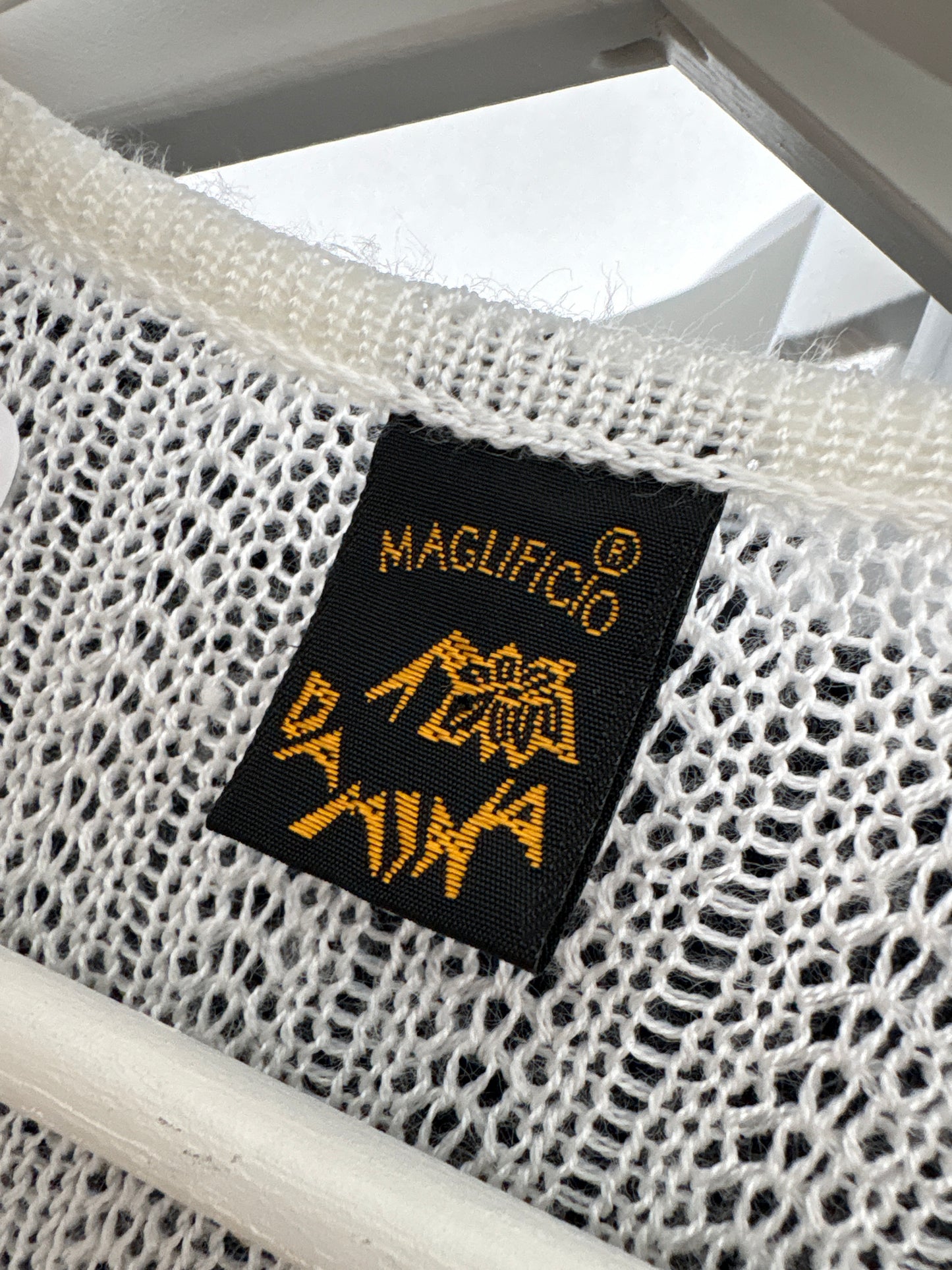 Top vintage italian din bumbac macrame de vară
