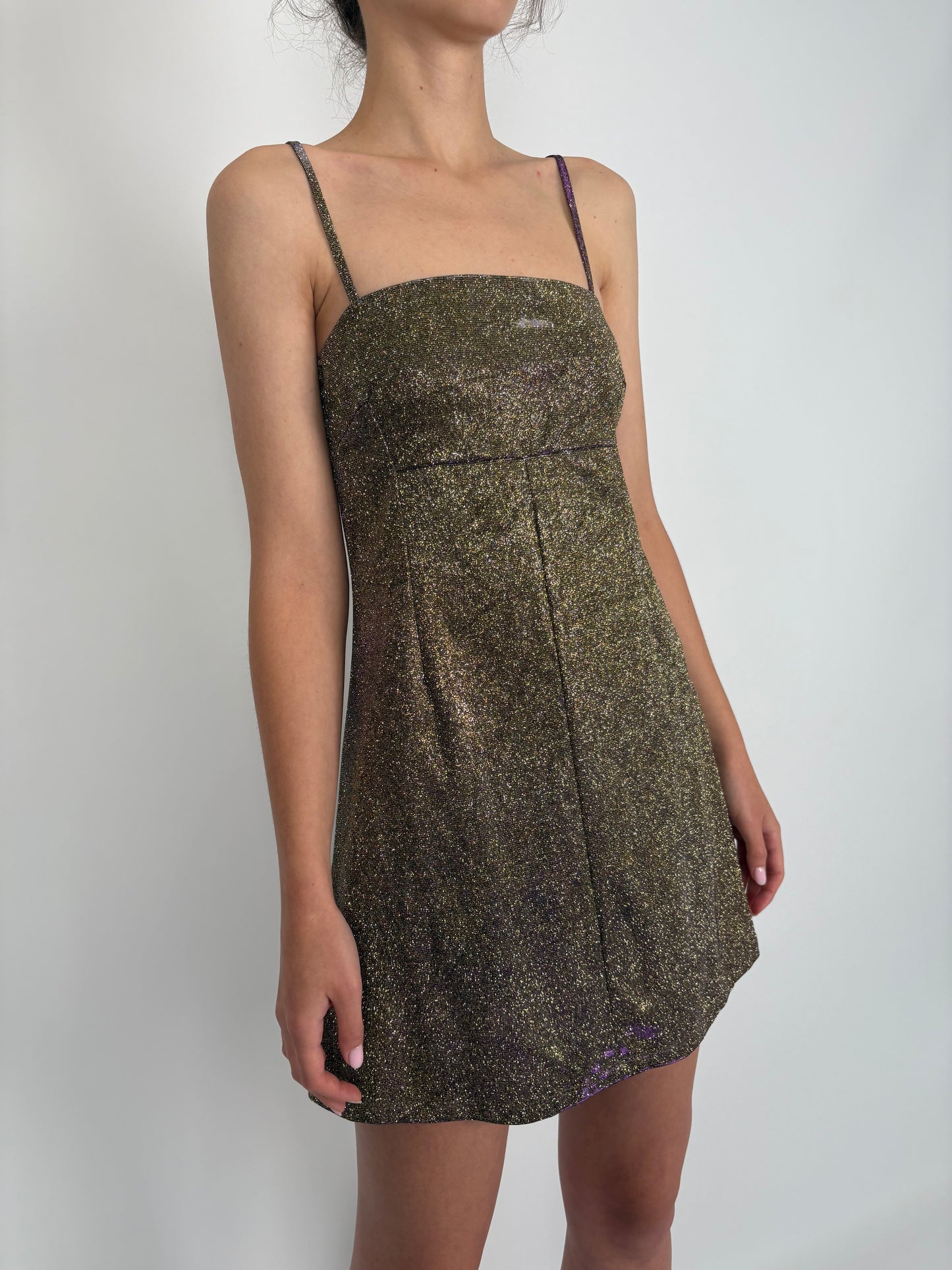 Rochie mini de ocazie din lurex extrafin perlat