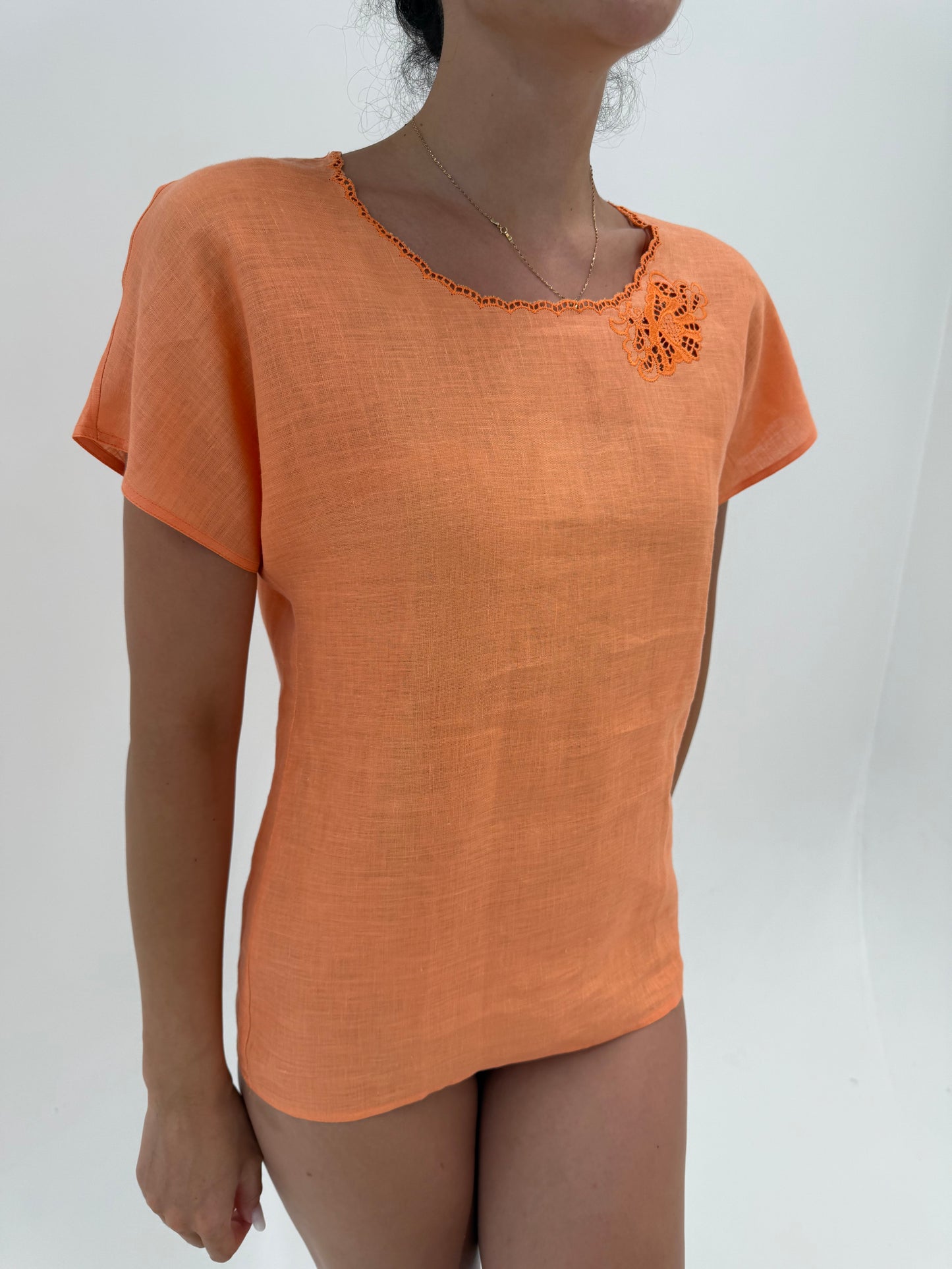 Top excepțional din in Marella by Max Mara cu broderie