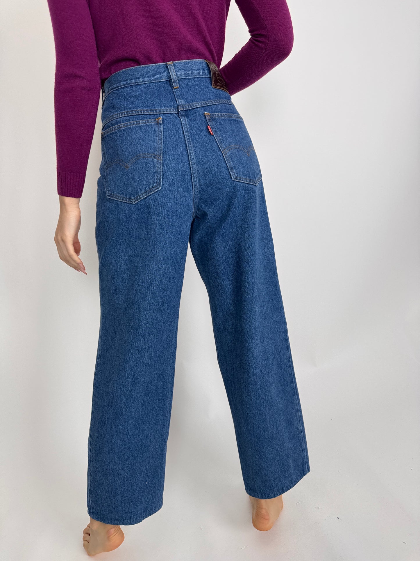 Jeanși vintage premium cu talie înaltă clasic fit & wash