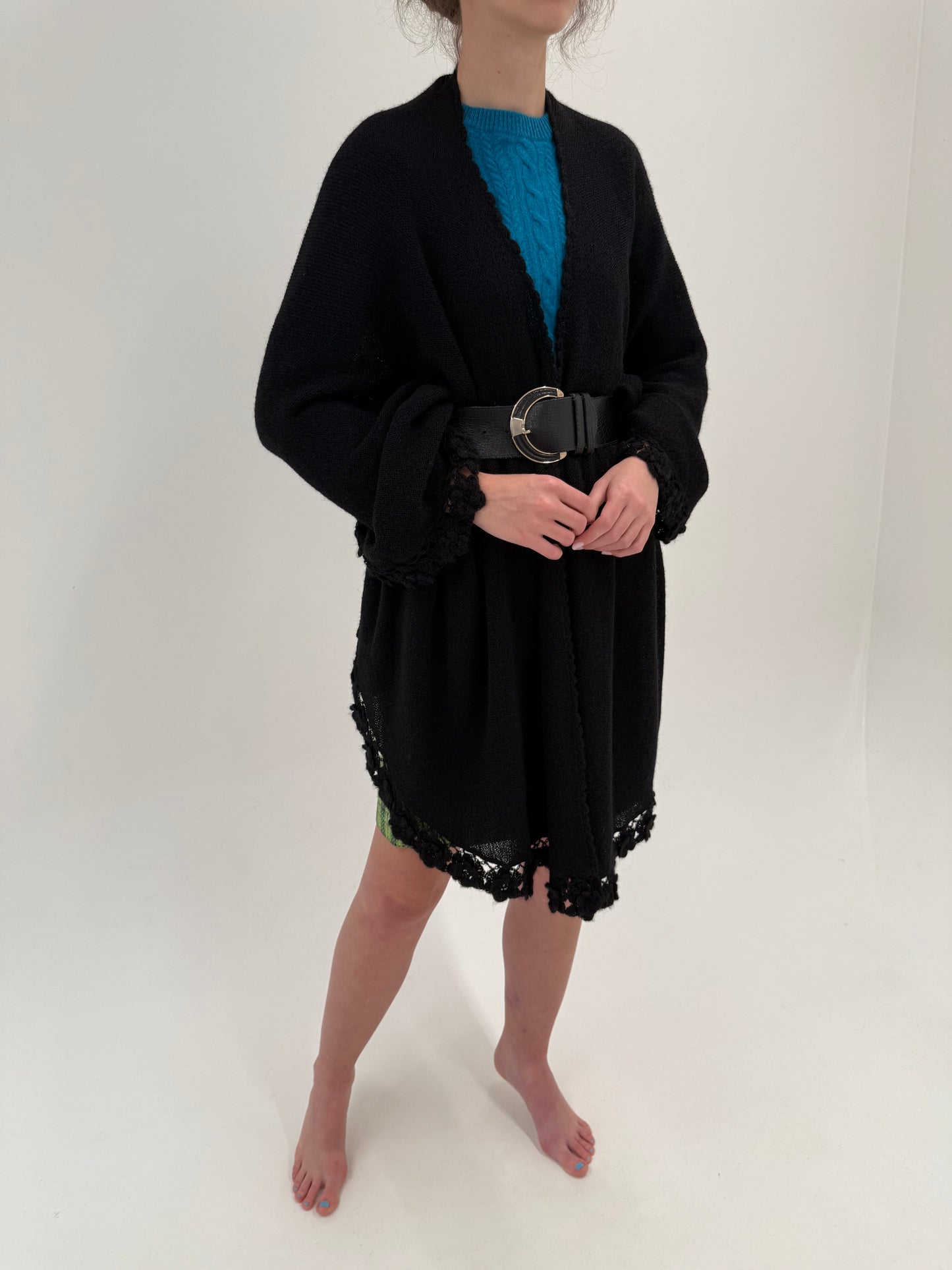 Capa luxury neagra din 100% alpaka hand made