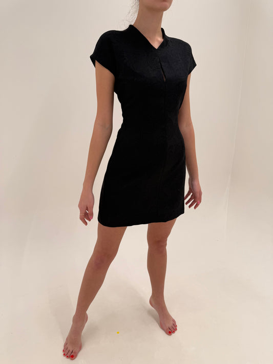 LBD vintage Fendi din jacquard exceptional in croi cambrat de la business la seara