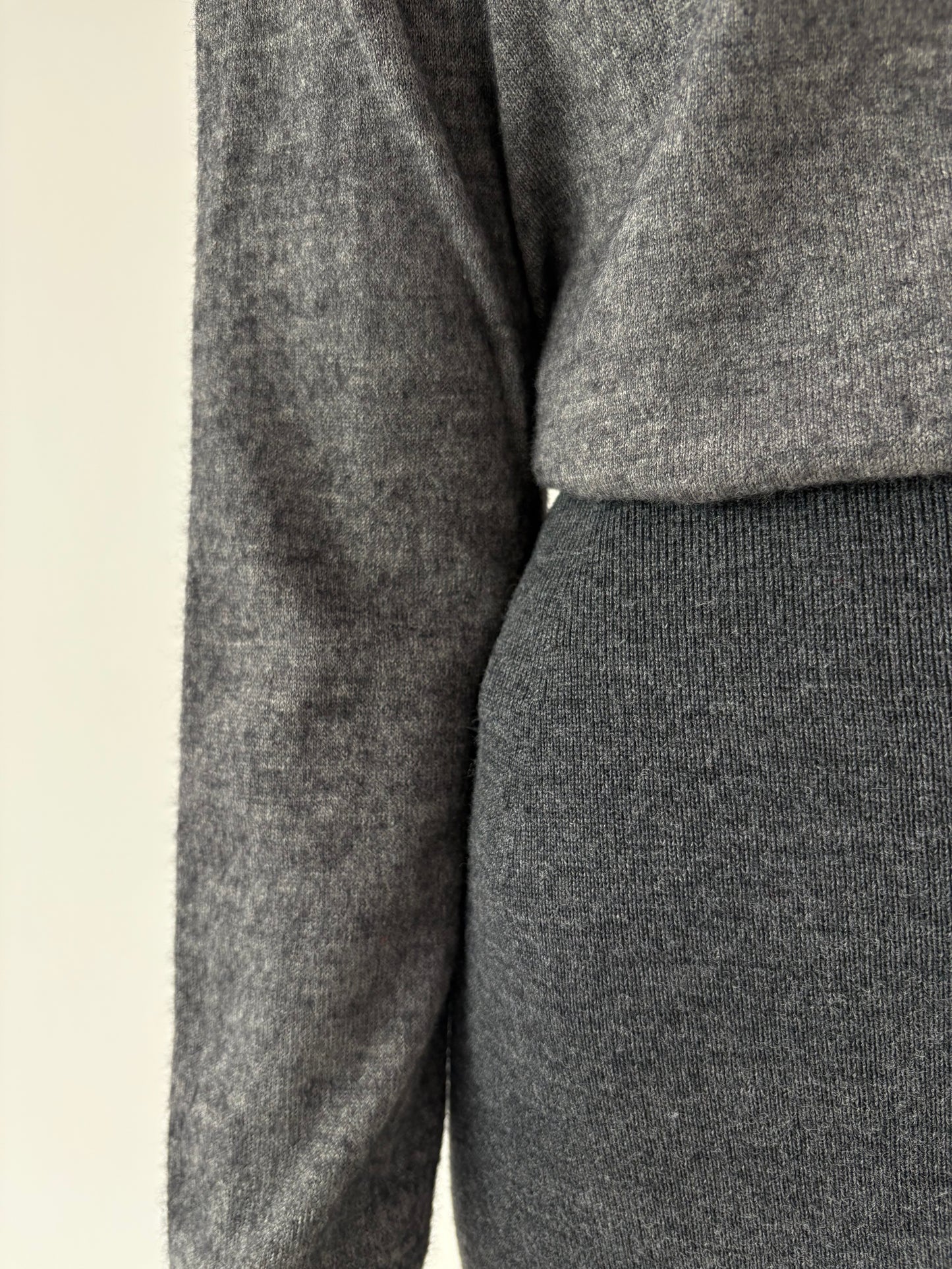 Fustă maxi italiană din tricot de lana merino extrafina de gramaj mare