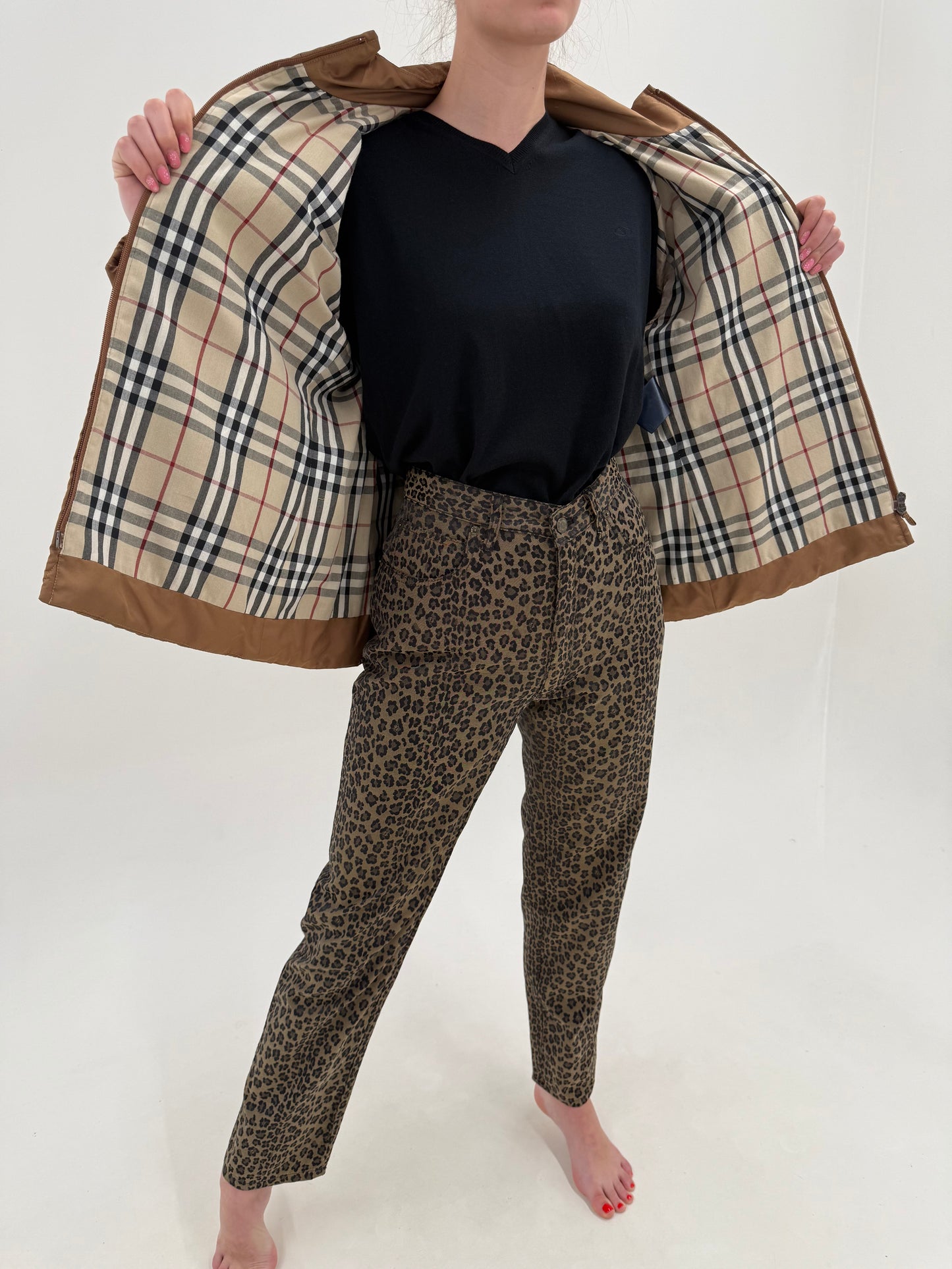 Geacă Burberry matlasata camel subțire de primăvară tall