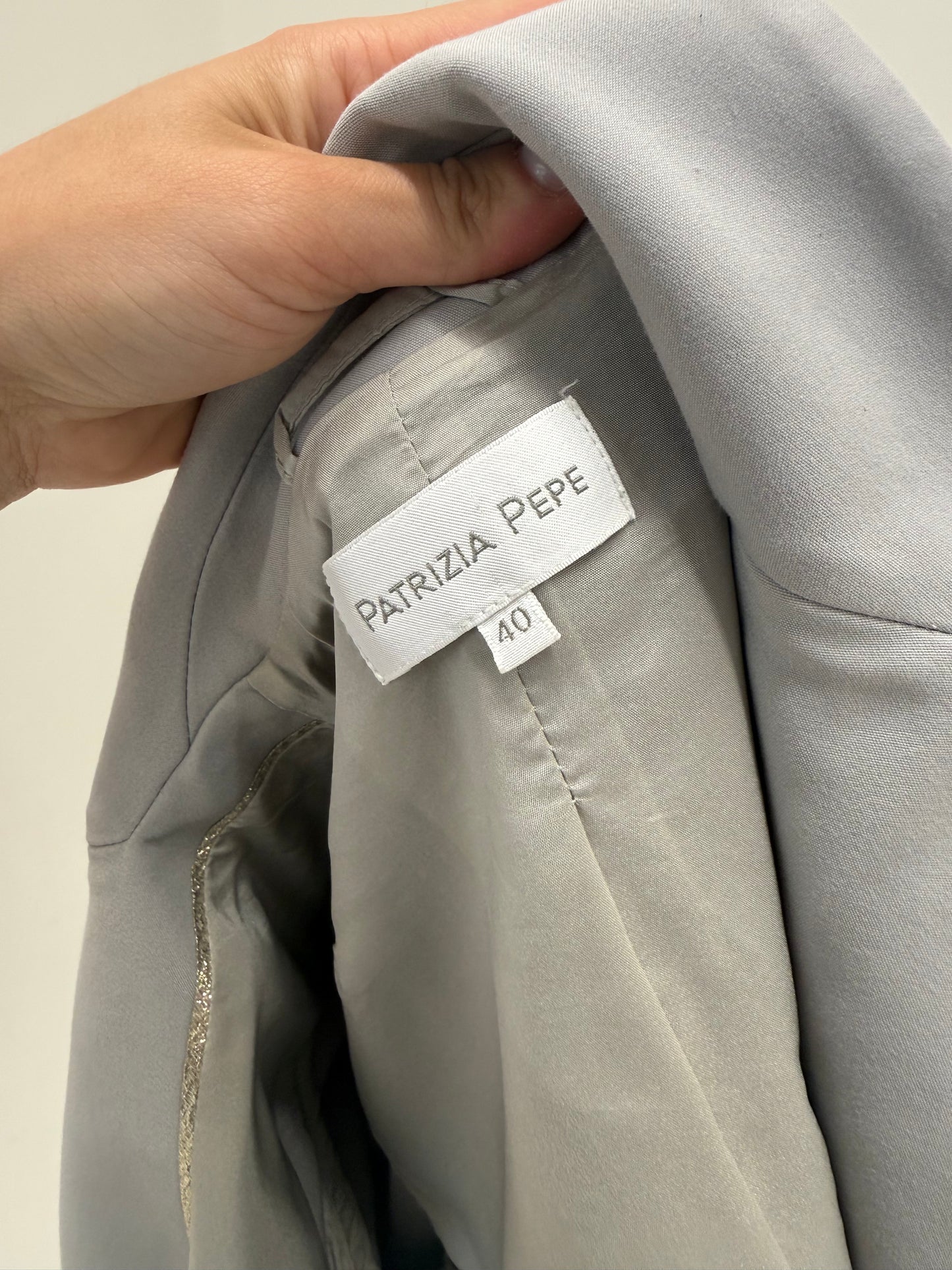 Sacou ultra cambrat Patrizia Pepe cin poplin modelator silver gray