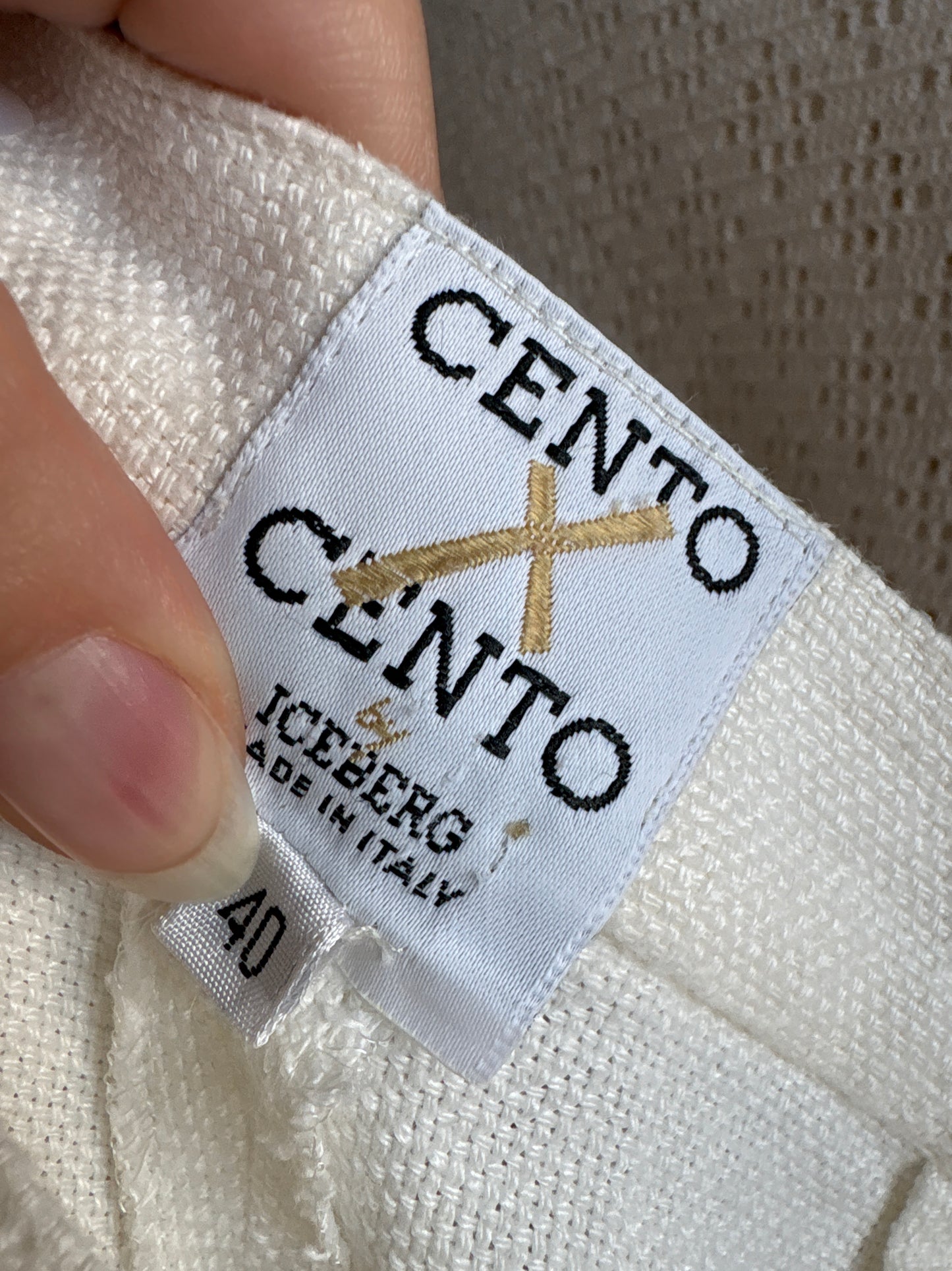 Pantaloni luxury Iceberg palazzo din pânză excepțională de in cu talie extrem de înaltă