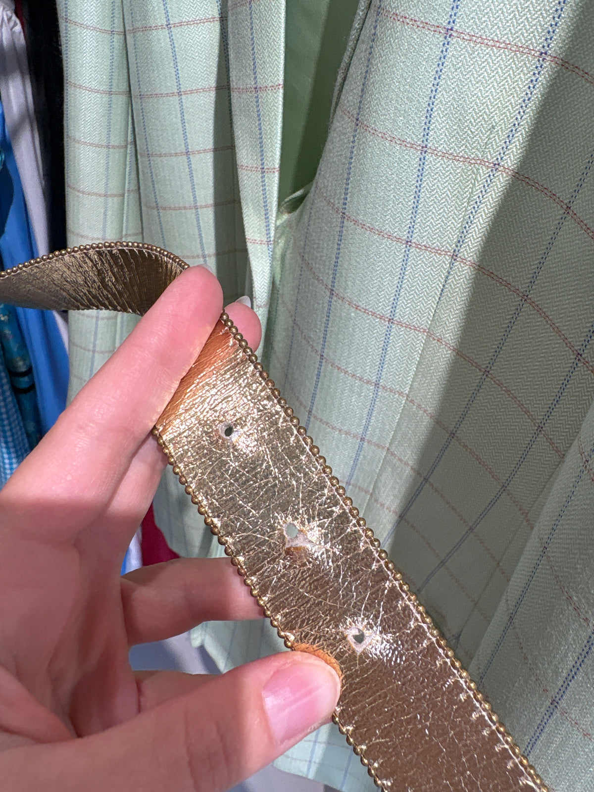 Centura vintage aurie din piele naturală excepțională