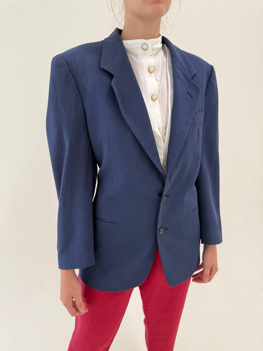 Sacou italian din in premium jeans blue în croi actual
