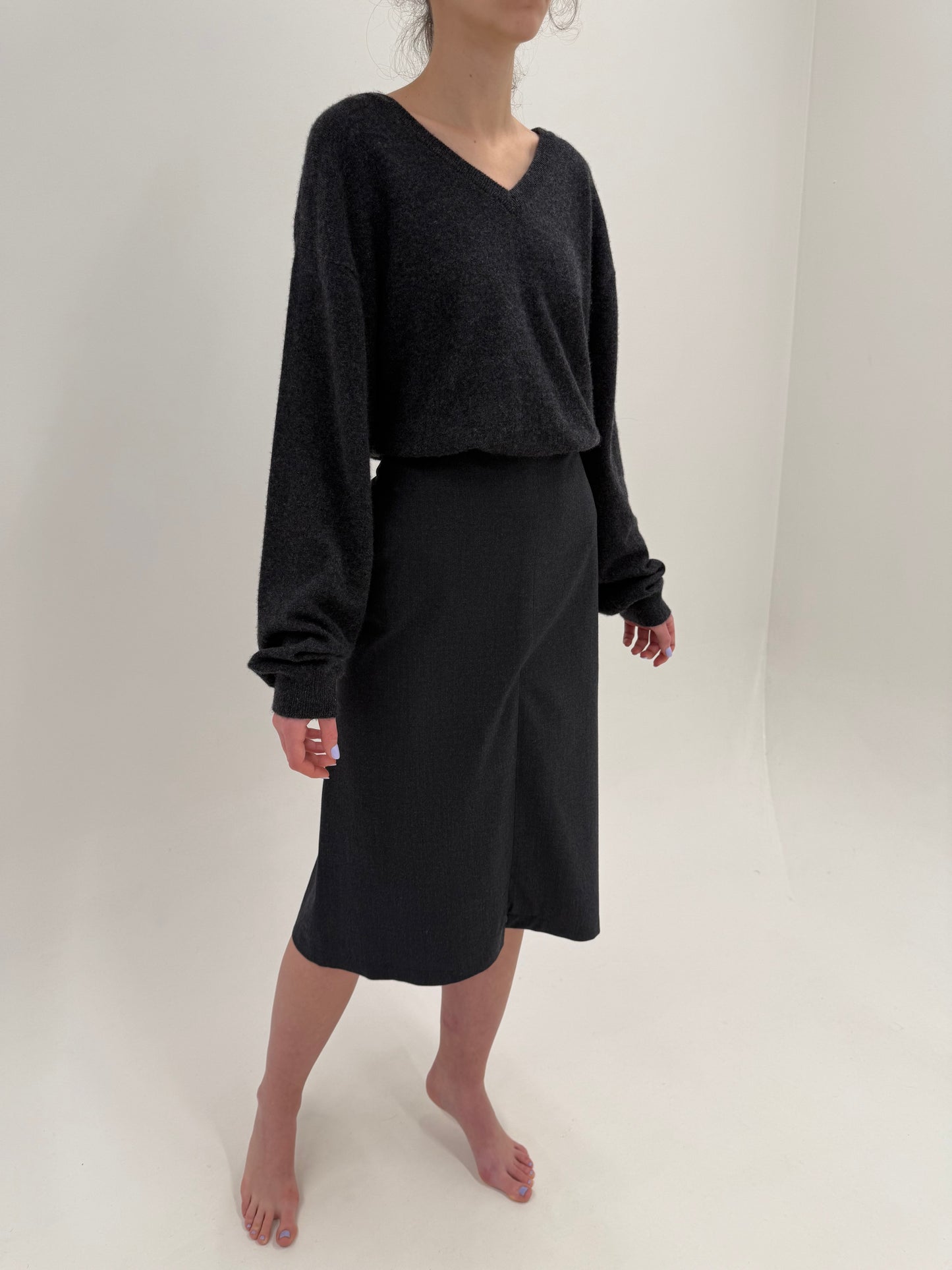 Fustă ultra luxury Jil Sander în croi specific brandului cu buzunare