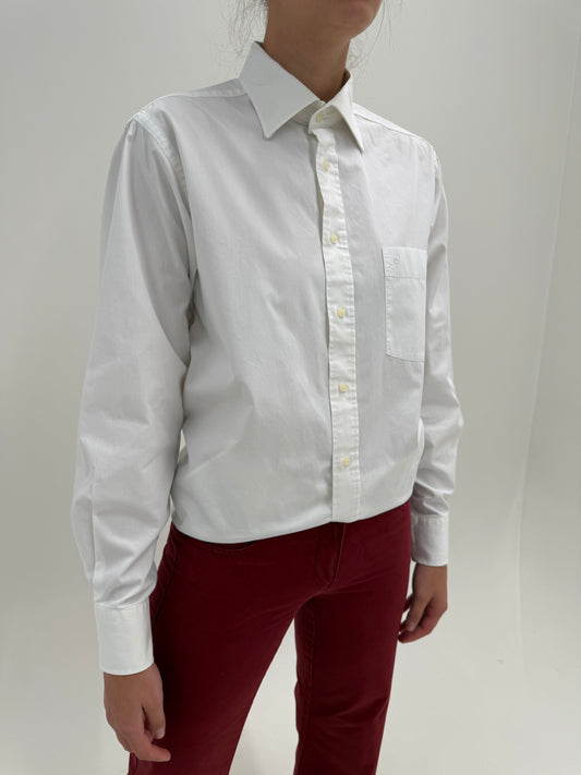 Cămașa albă de brand luxury Cacharel din poplin premium de bumbac