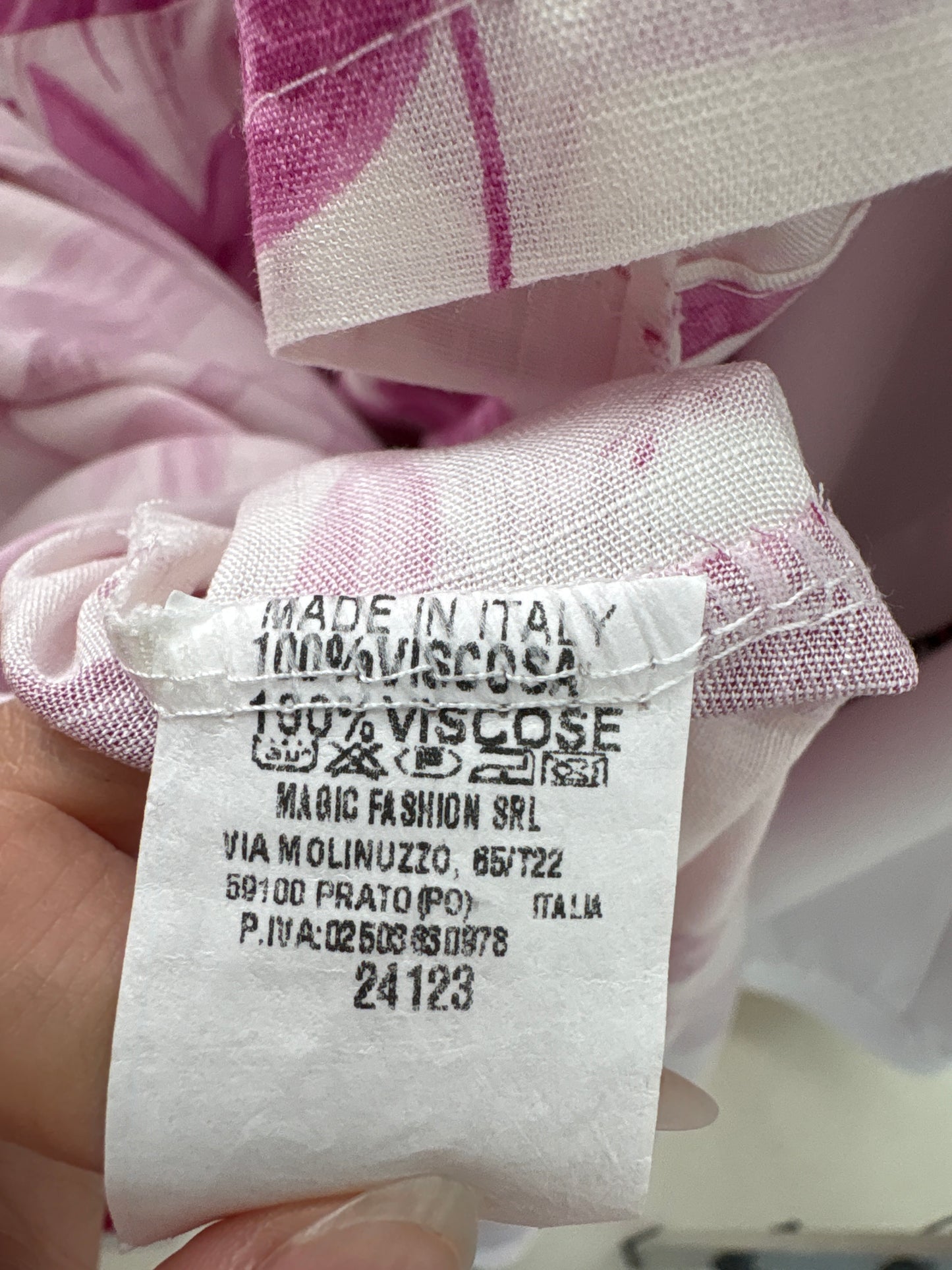 Rochie italiană nouă cu etichetă în croi lejer din pânză premium cu  print floral