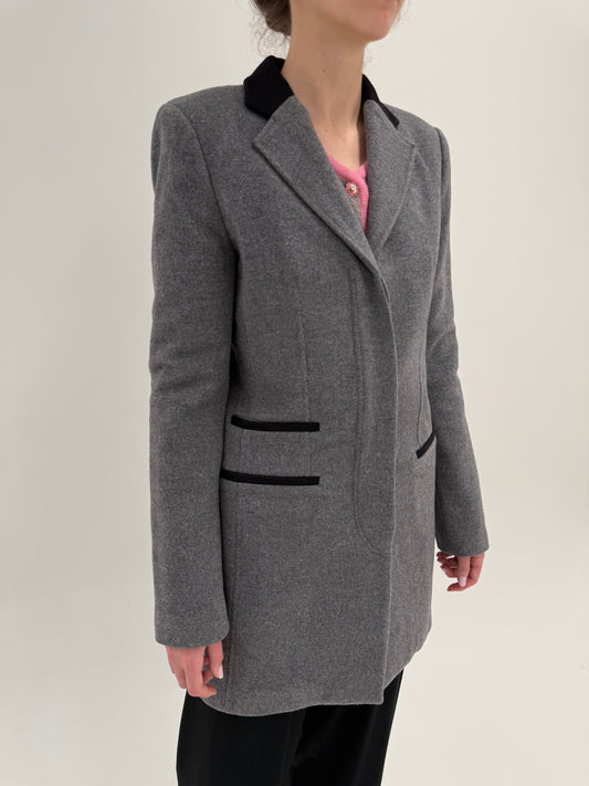 Palton din lana extrafina și cașmir scurt tall italian în croi cambrat