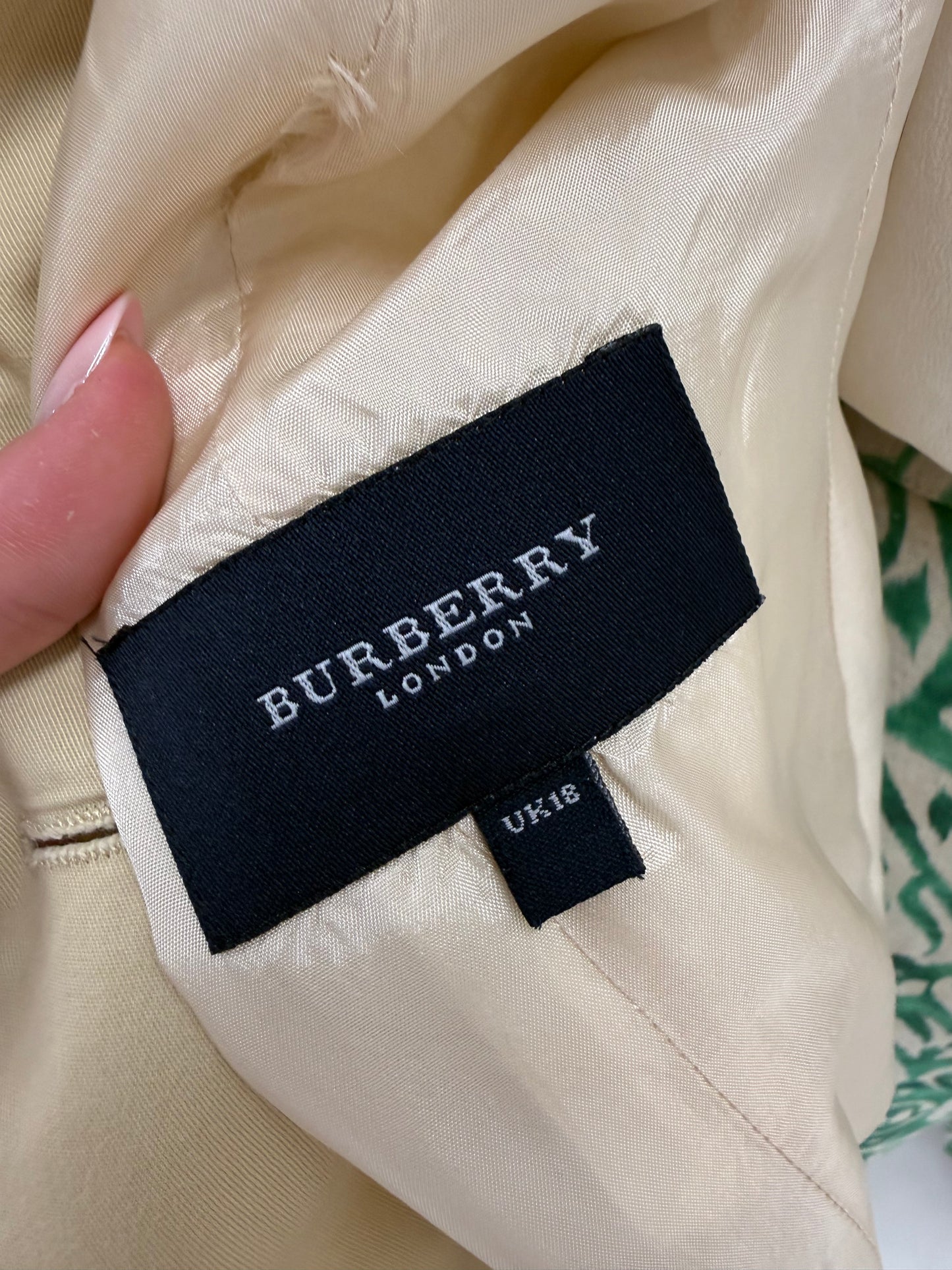 Sacou camel Burberry de vară din bumbac în croi actual