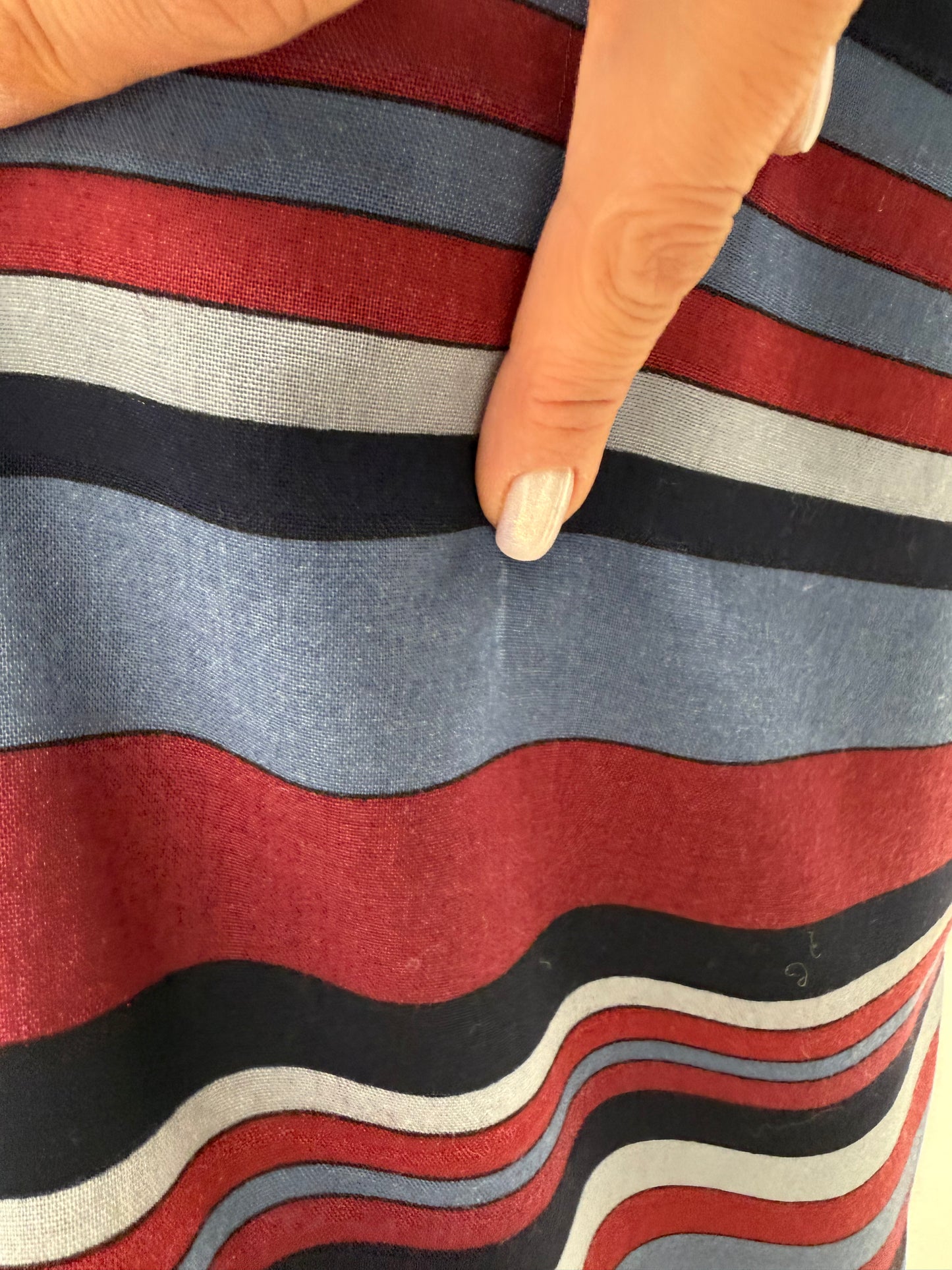 Rochie vintage din lana extrafina în dungi cu talie marcată reglabilă