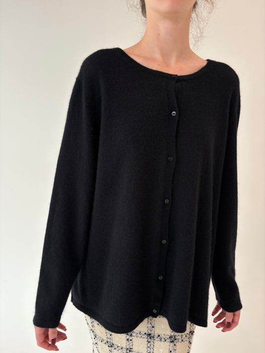 Cardigan negru din cașmir