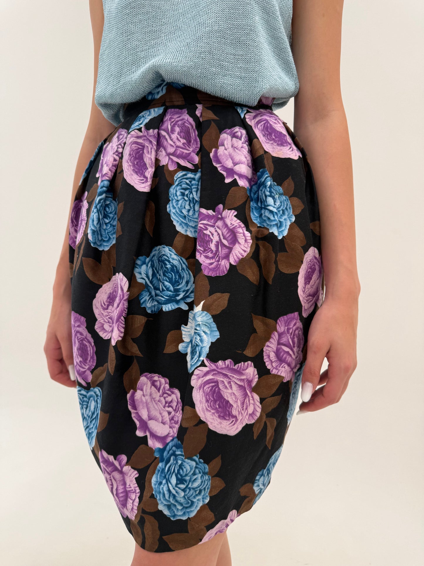 Fustă Max Mara vintage din canvas de bumbac în croi ovoidal