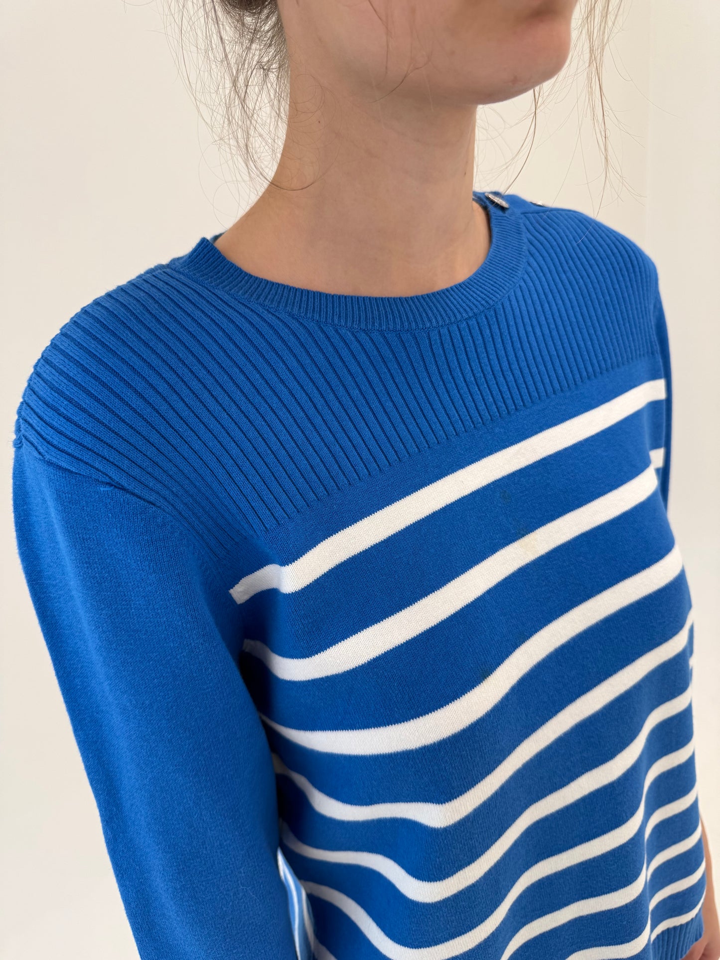 Soft knit Ralph Lauren cu influențe nautice și mânecă 3/4