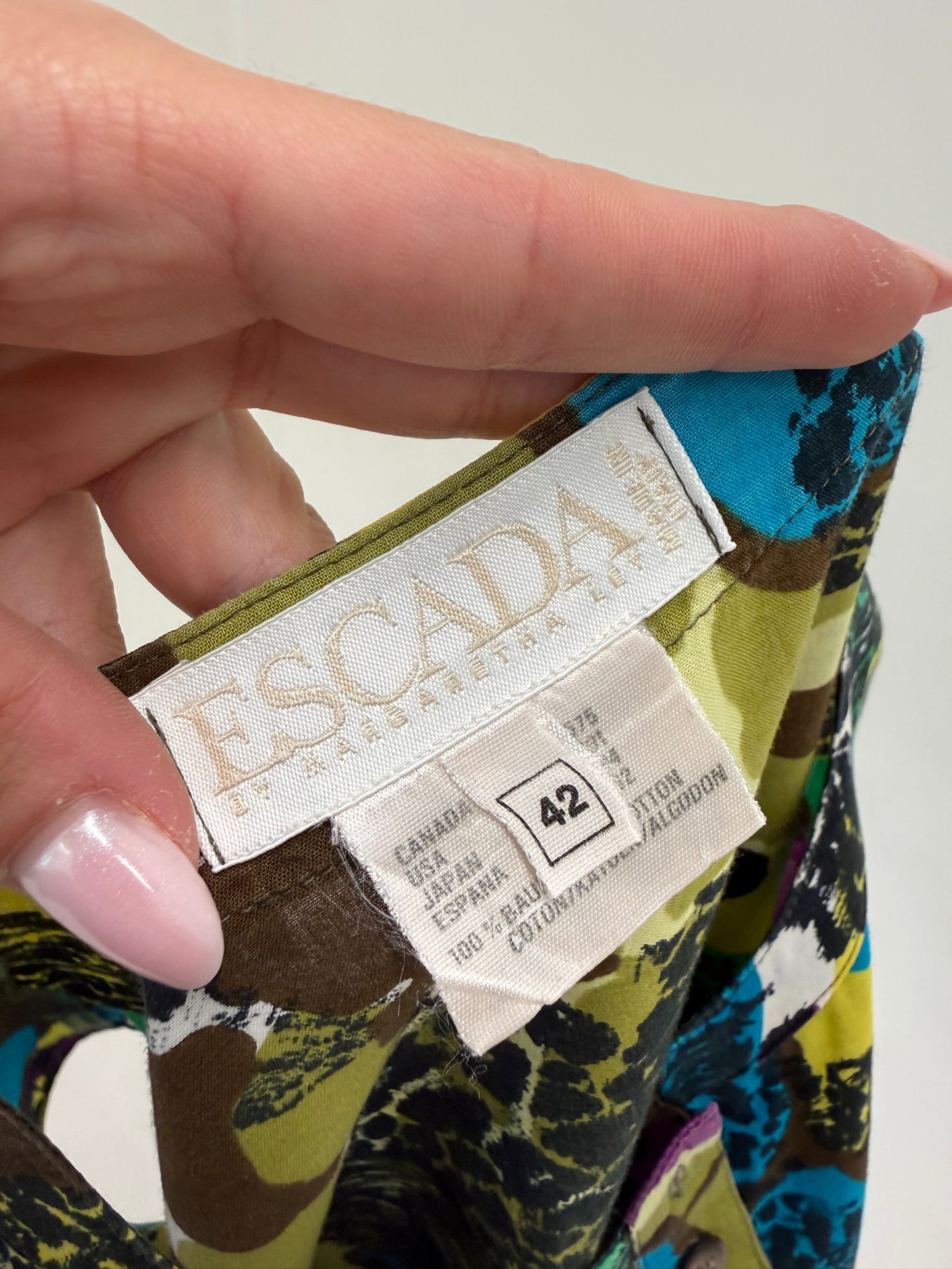 Top Escada vintage din pânză fină de bumbac