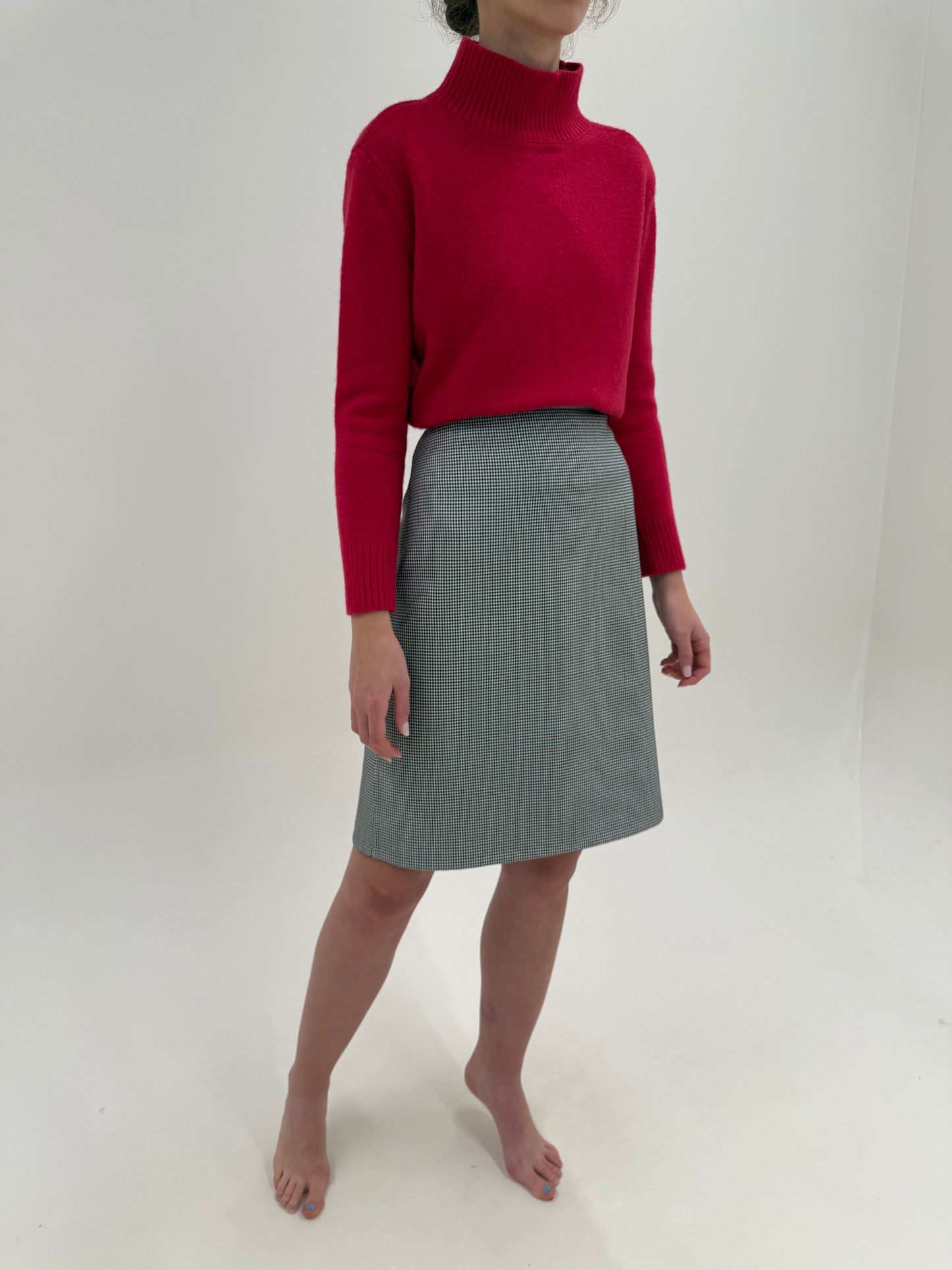 Deux piece old vintage early 80s în croi boxy retro modern houndstooth