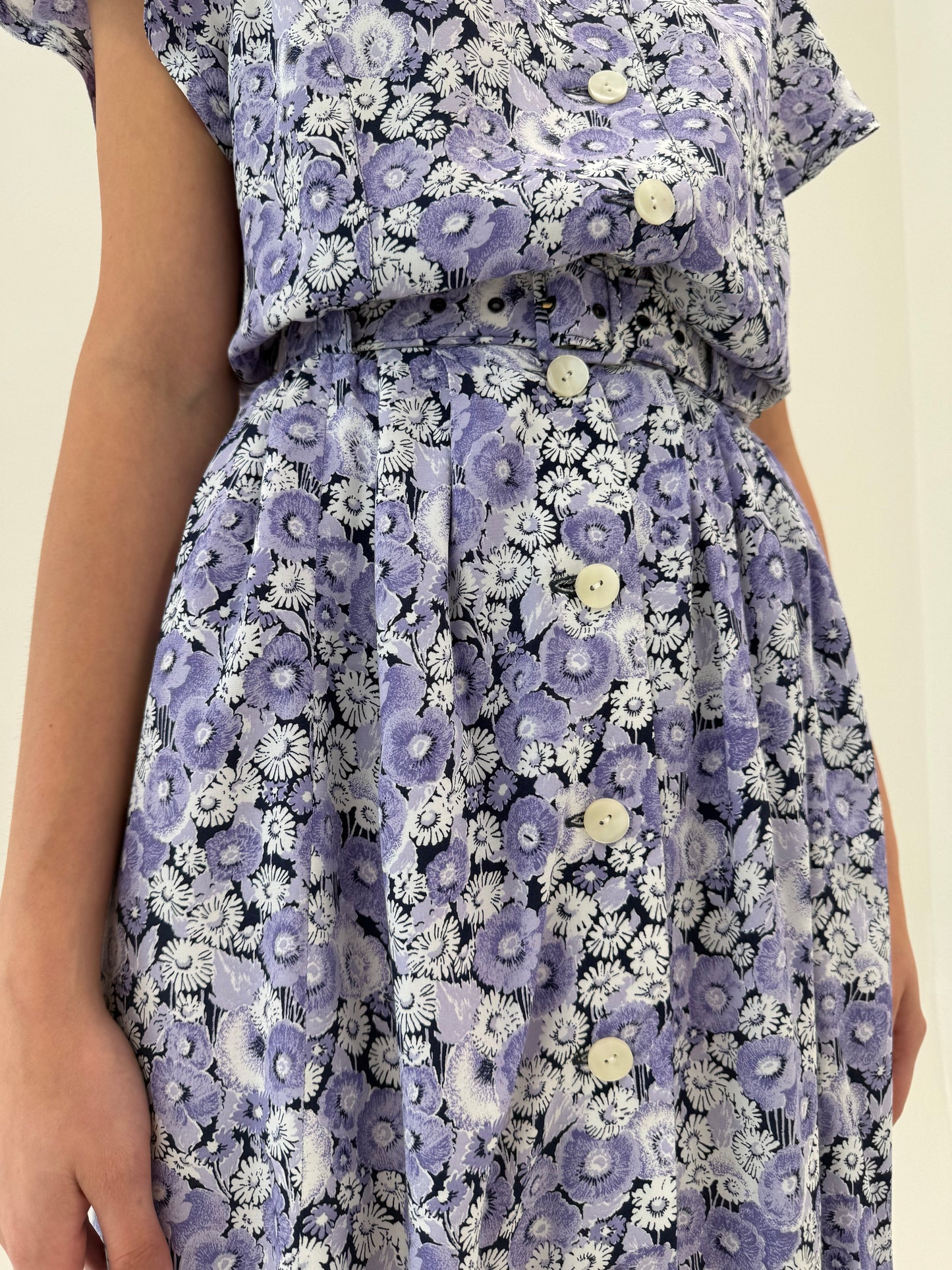Set vintage cu print floral lavandă ultra confort