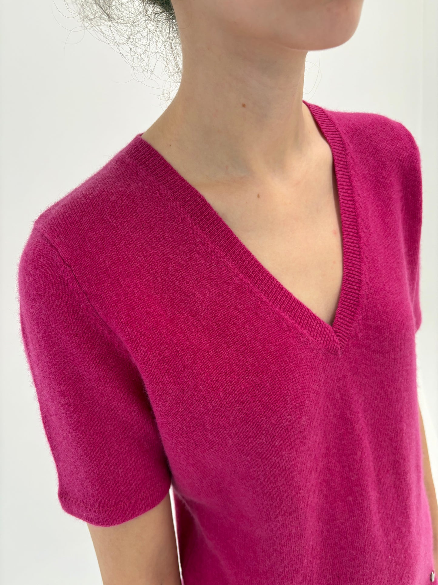 Top super premium din cașmir multiply fucsia Liu&Jo