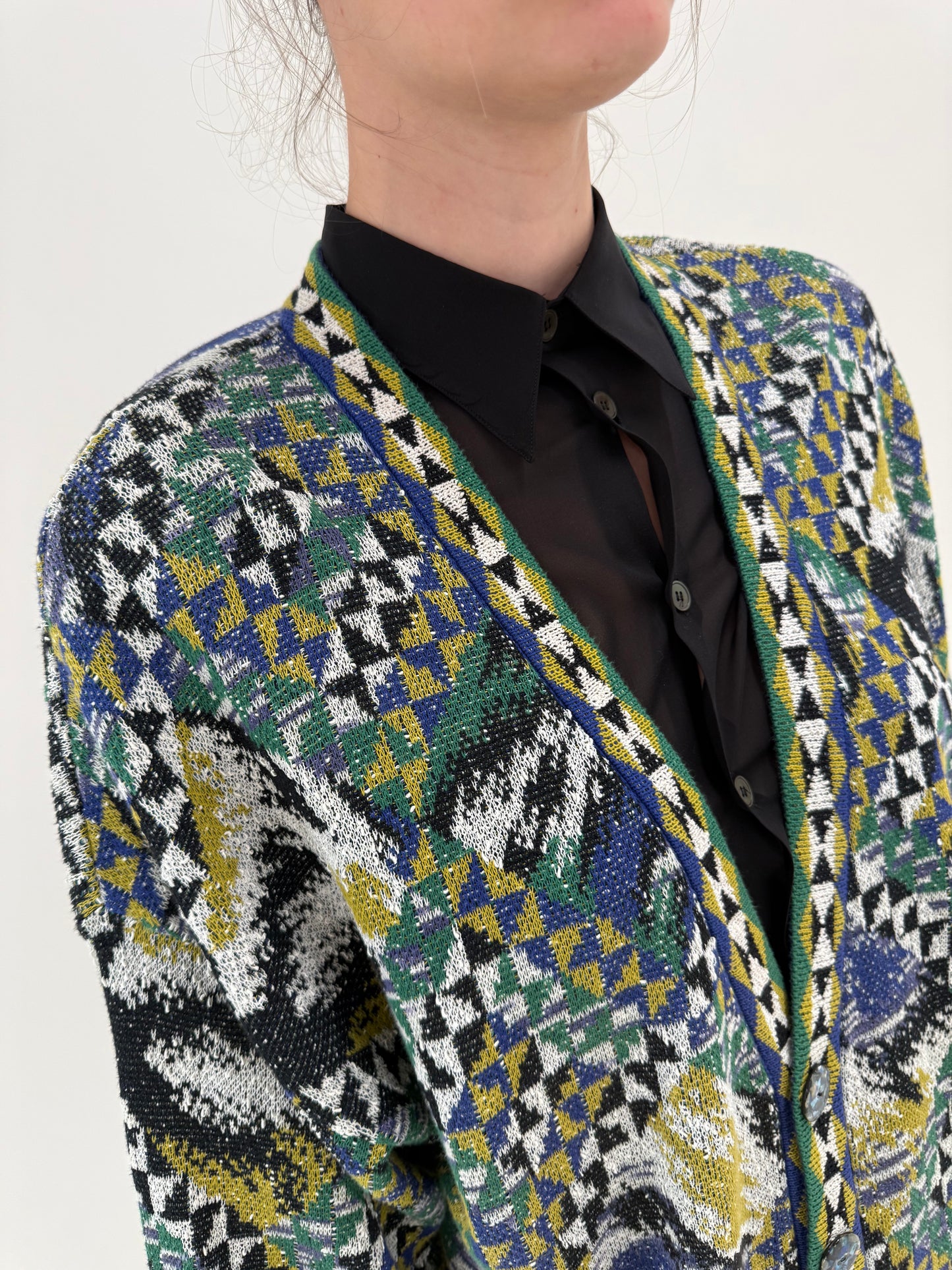 Cardigan luxury Missoni de vară din jerse specific brandului