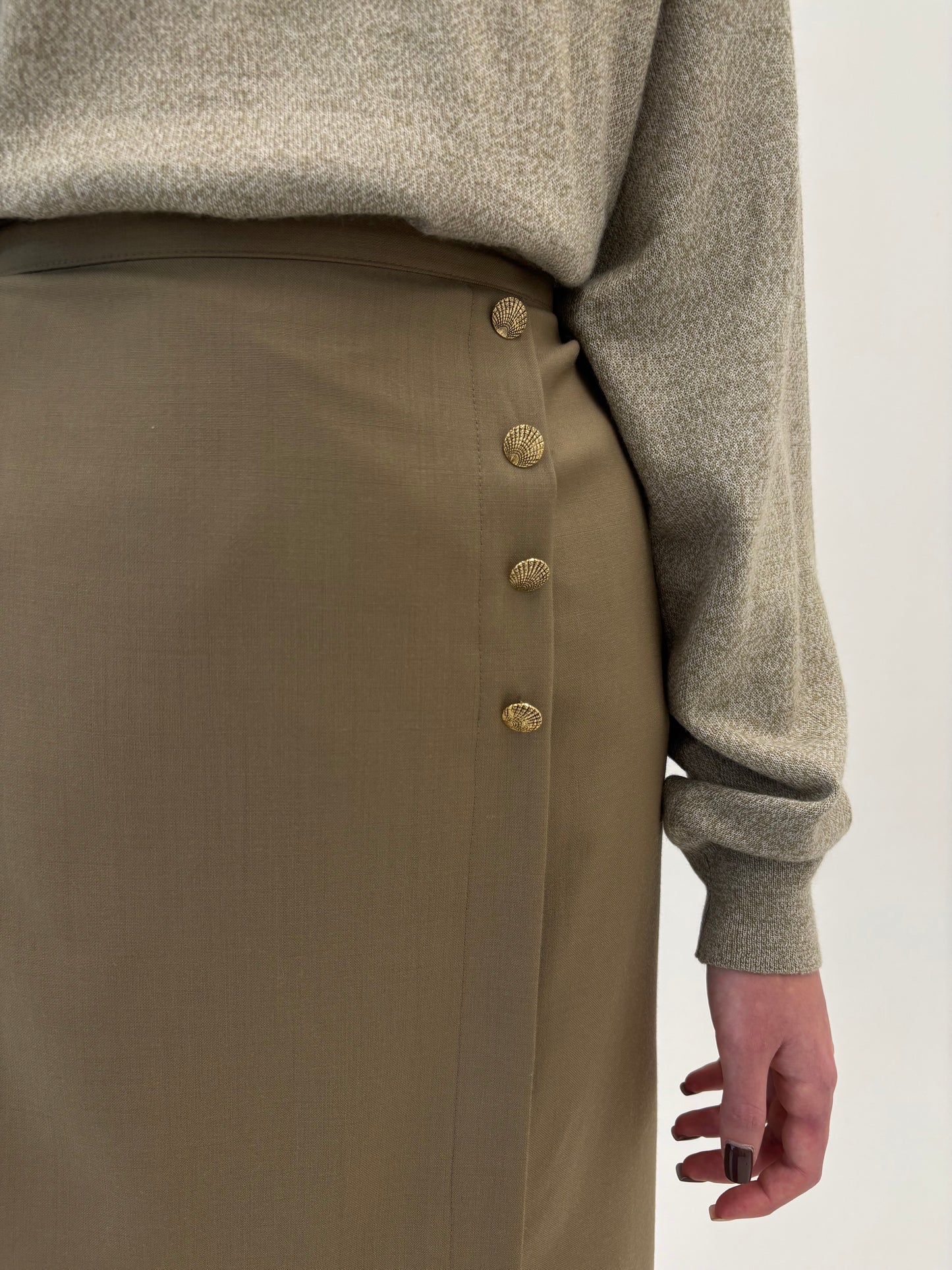 Fustă luxury italiană în croi chic din lana pura extrafina certificată