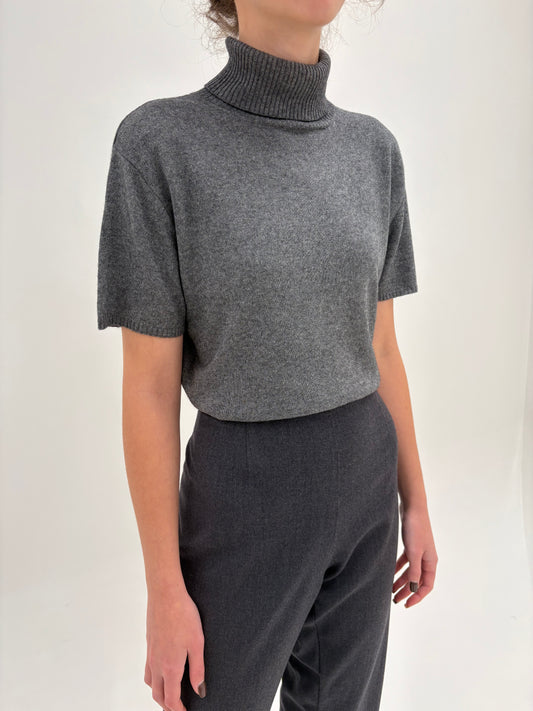 Maleta charcoal gray din cașmir și mătase naturală