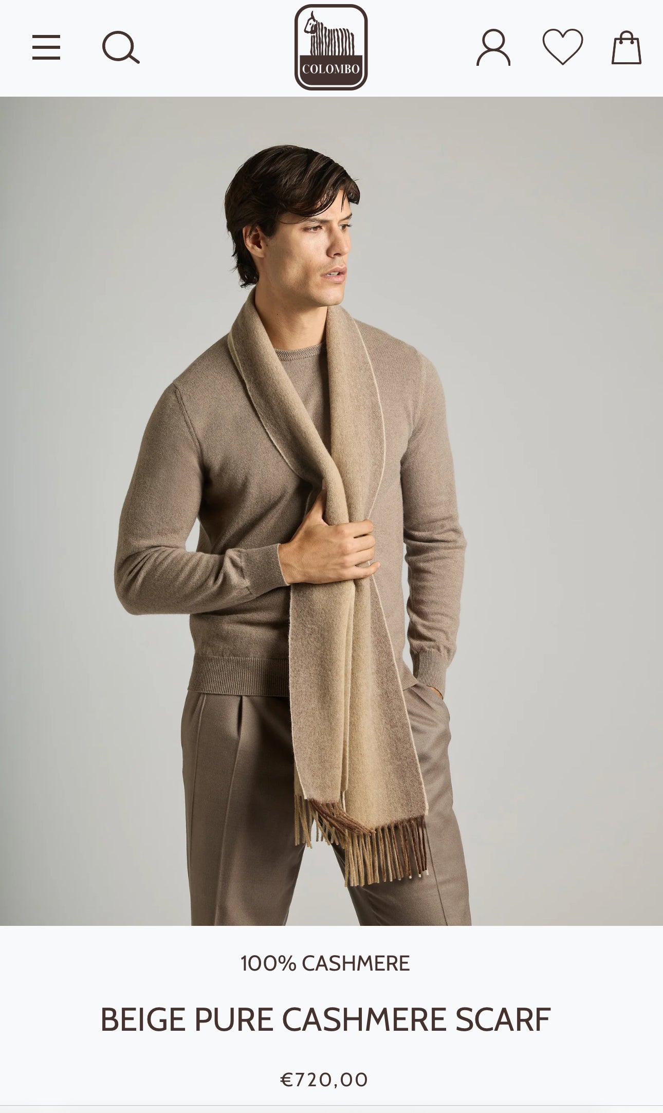 Fular ultra luxury Colombo din cașmir și mătase naturală