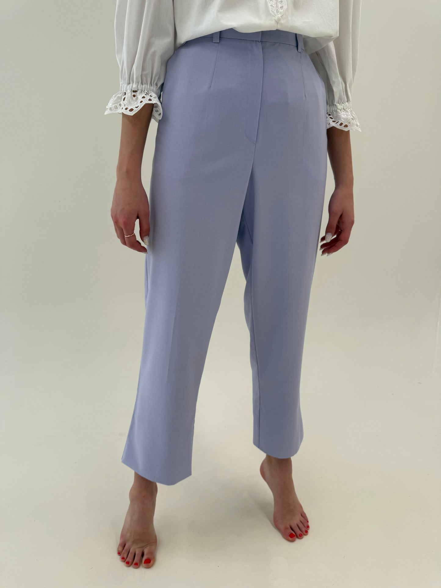 Pantaloni lavanda cu talie ultra înaltă