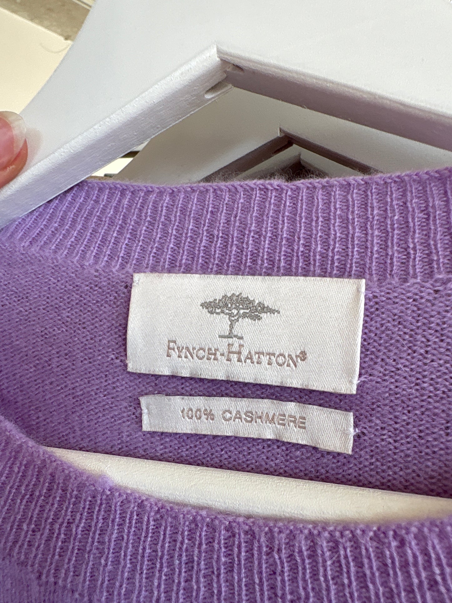 Pulover ușor cambrat lavandă tall din cașmir multiply