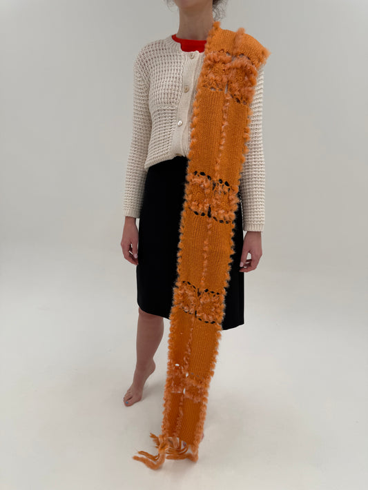 Fular Marella by Max Mara cu blană naturală  oranj