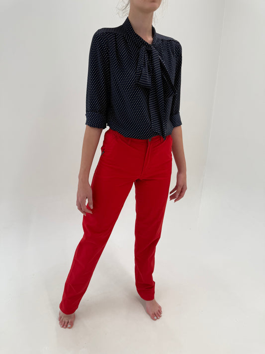 Pantaloni tall modelatori cherry red vintage noi cu etichetă
