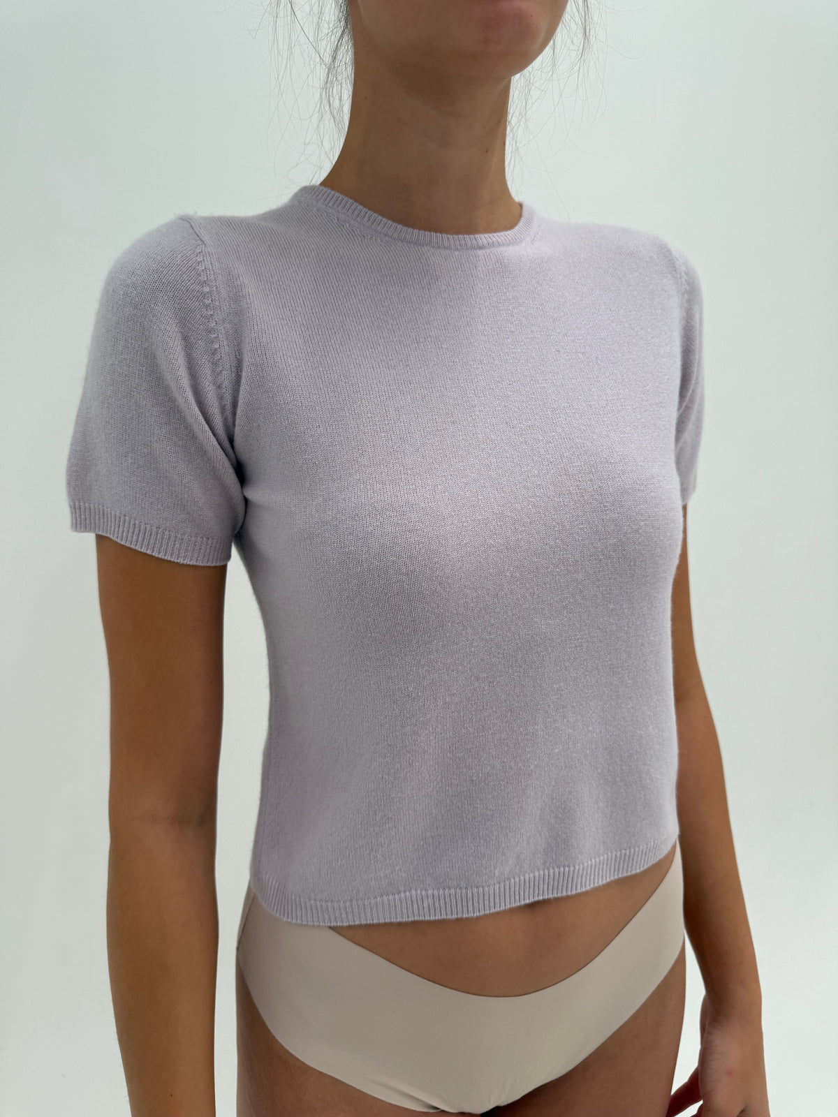 Top din cașmir dusty lavender